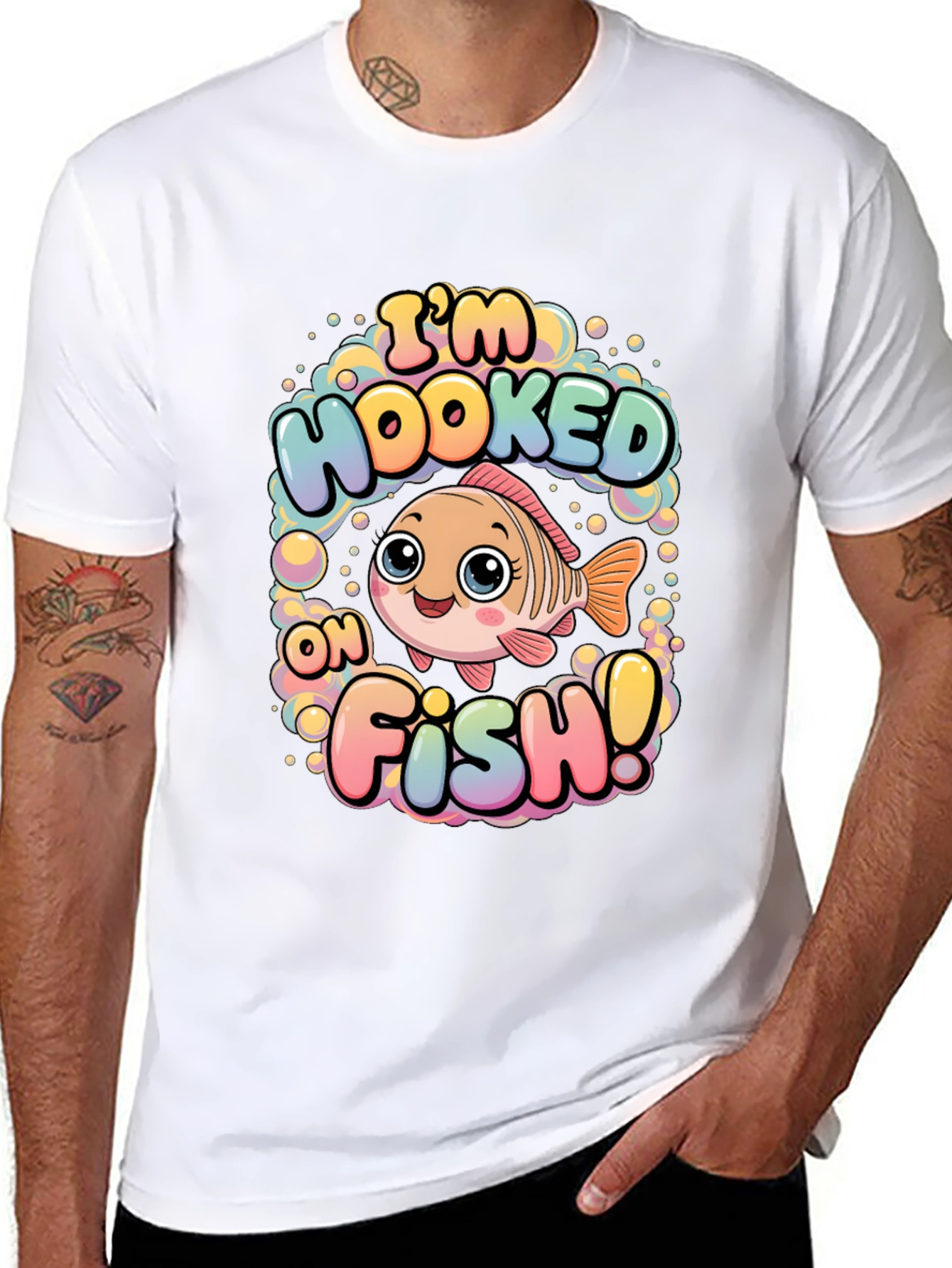 Im Hooked on Fish T-Shirt - Cute Cartoon Design