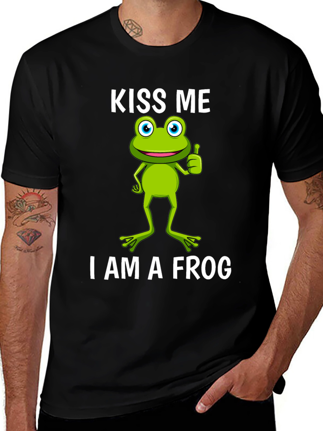 Kiss Me I Am A Frog Graphic T-Shirt