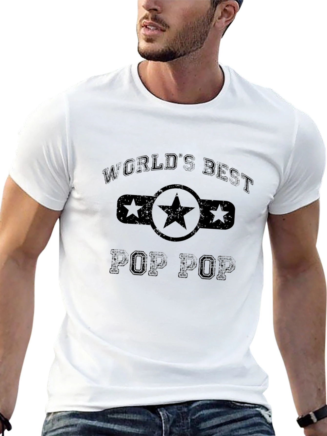 Worlds Best Pop Pop Black T-Shirt