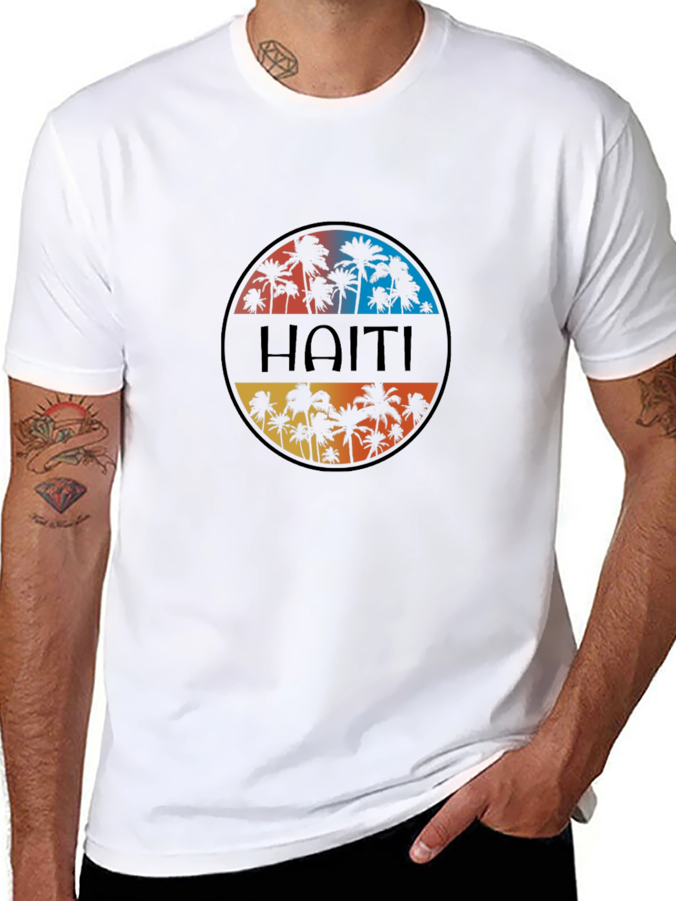 Haiti Palm Tree Graphic T-Shirt