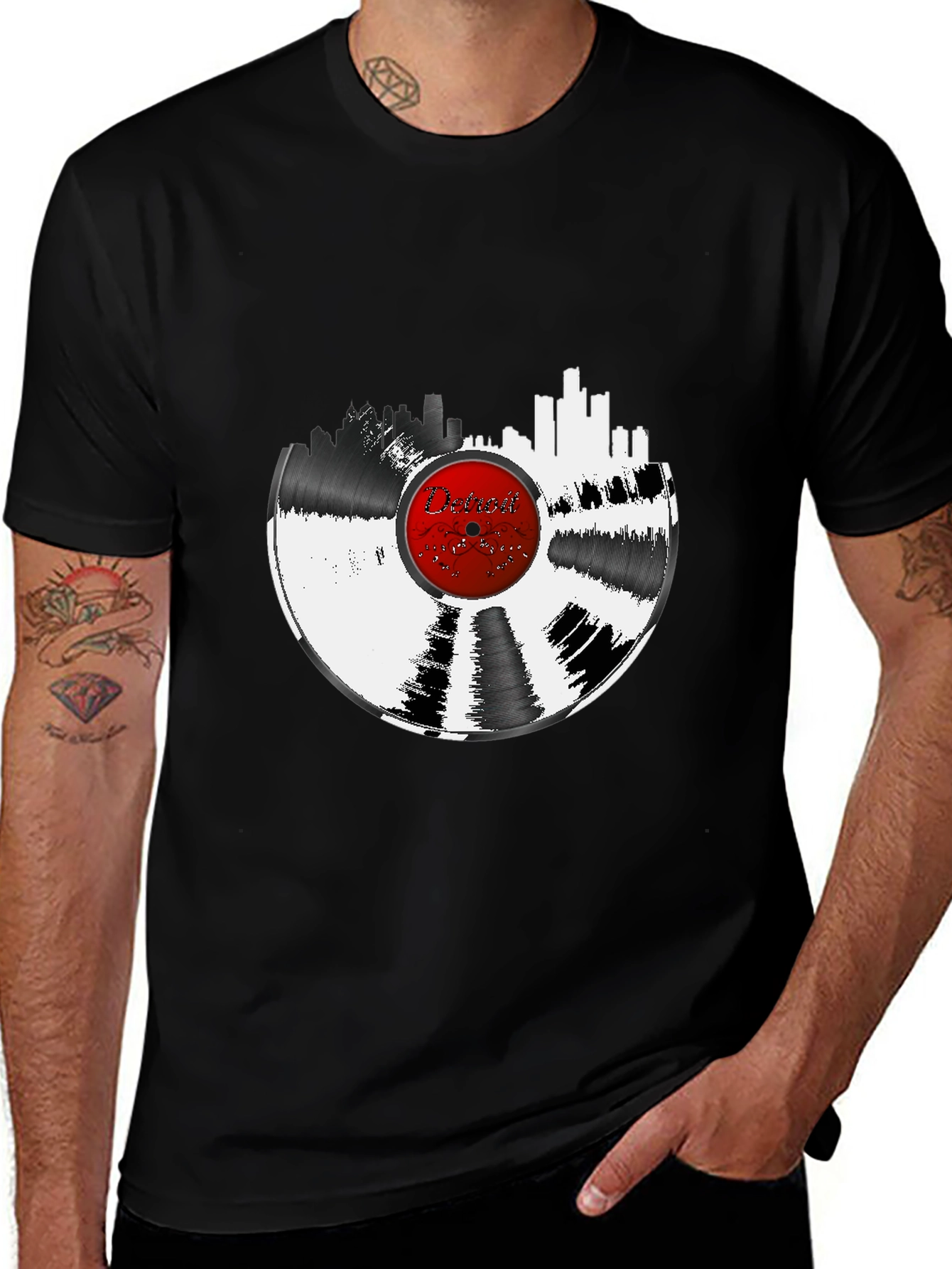Detroit Vinyl Record Graphic Tee
