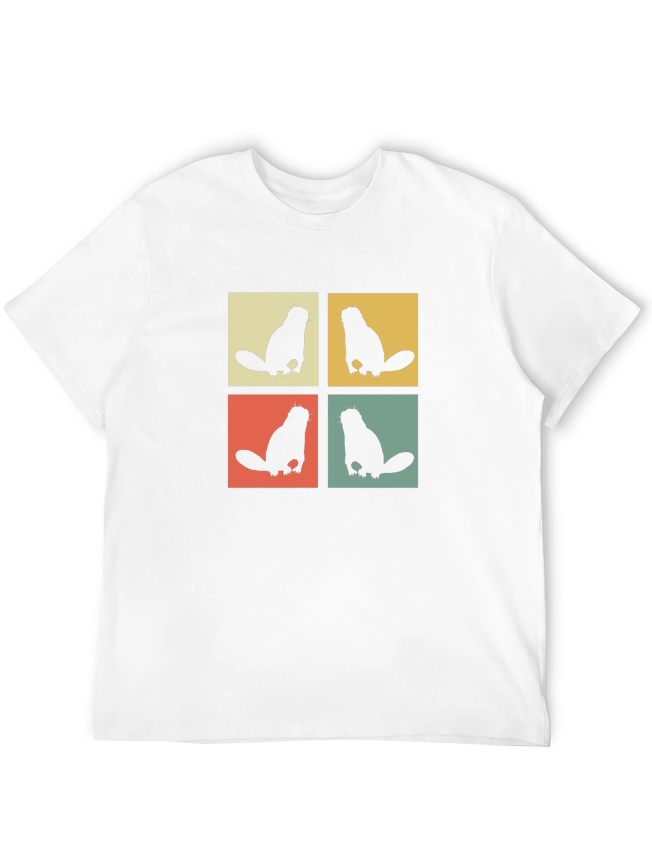 Retro Beaver T-Shirt Black Crew Neck Tee