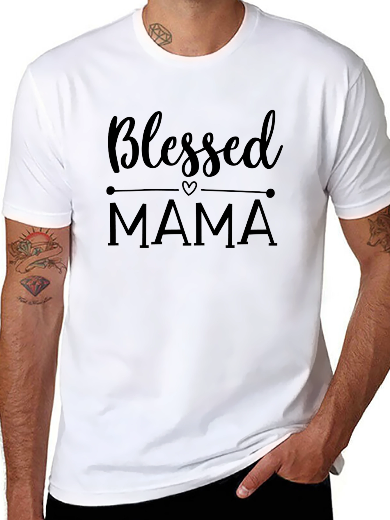Blessed Mama Black Graphic Tee Shirt