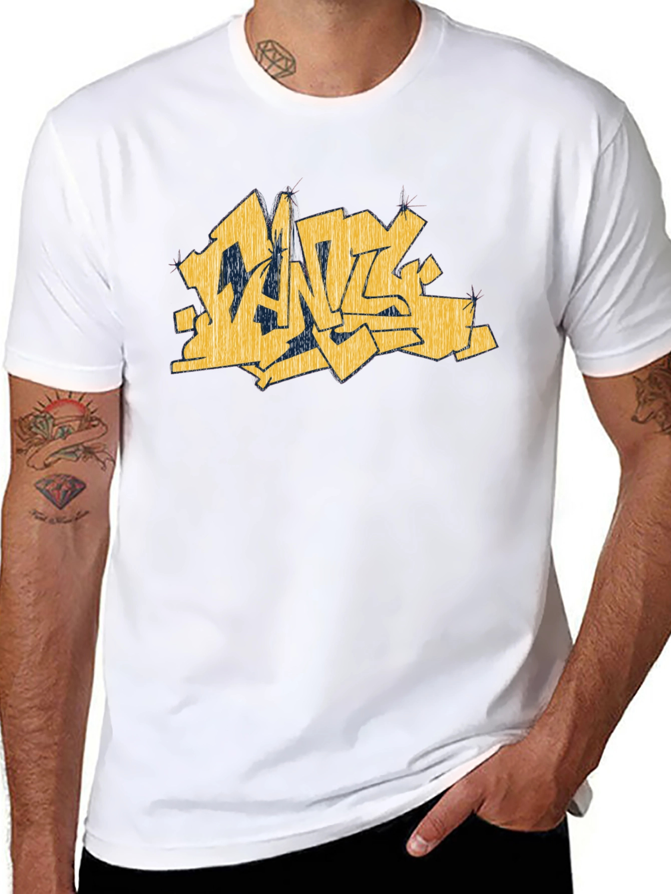 Urban Graffiti Graphic Black T-Shirt