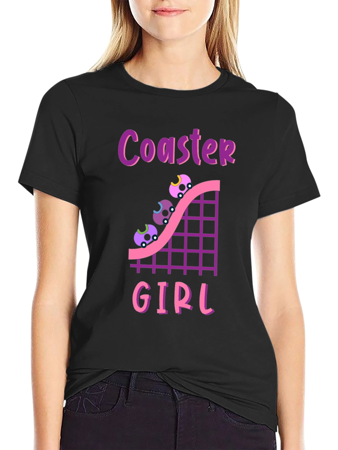 Coaster Girl Graphic Tee - Fun Rollercoaster Shirt