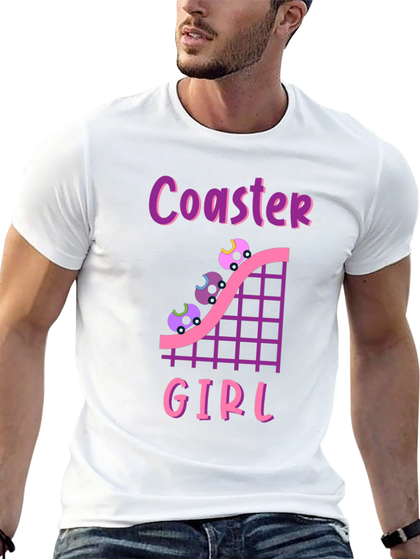 Coaster Girl Graphic Tee - Fun Rollercoaster Shirt