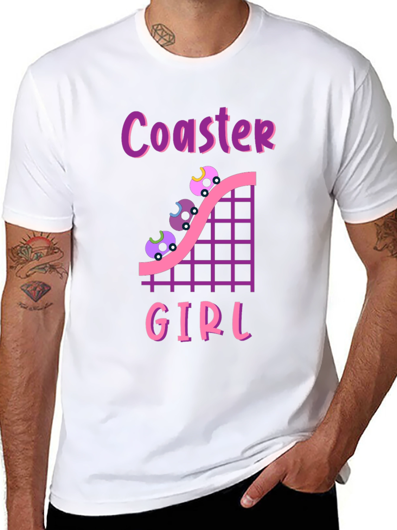 Coaster Girl Graphic Tee - Fun Rollercoaster Shirt