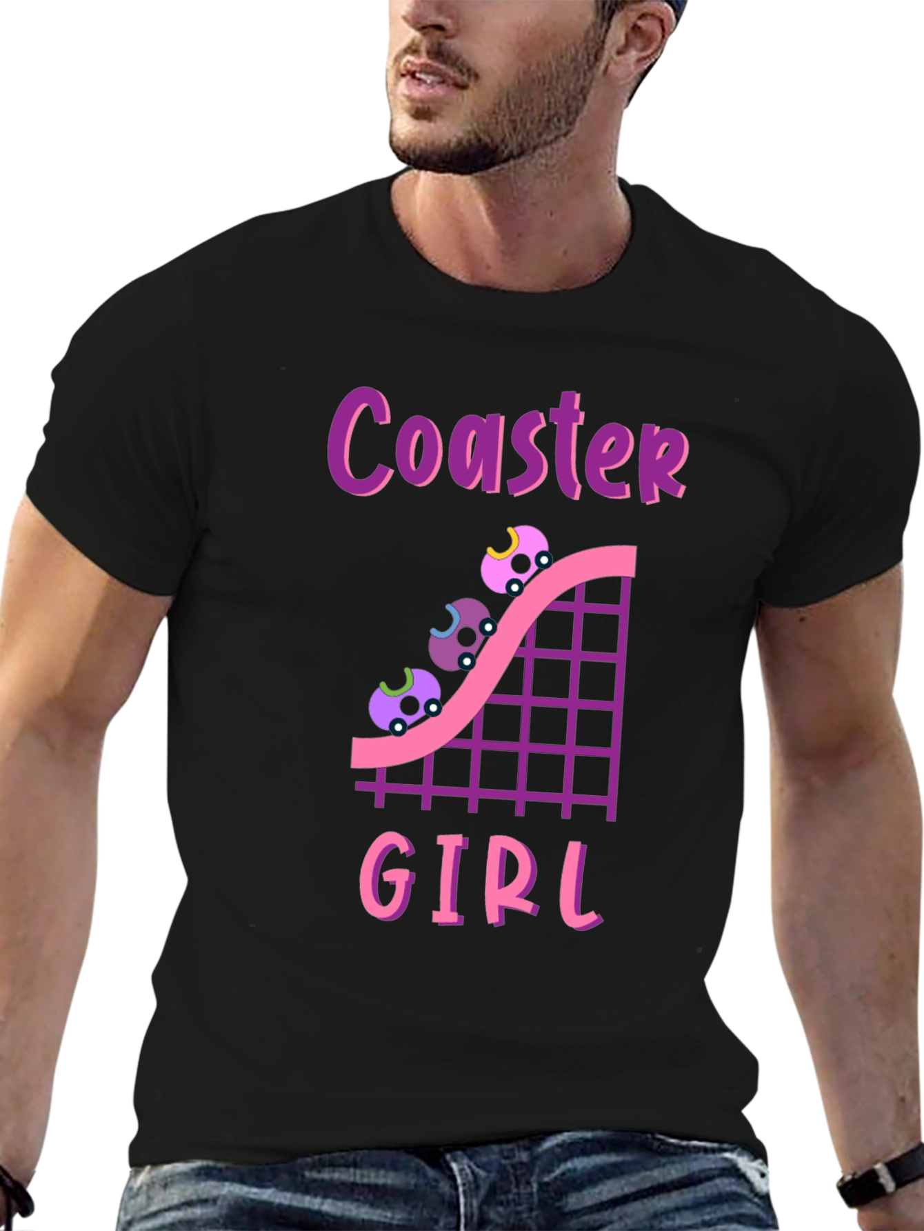 Coaster Girl Graphic Tee - Fun Rollercoaster Shirt