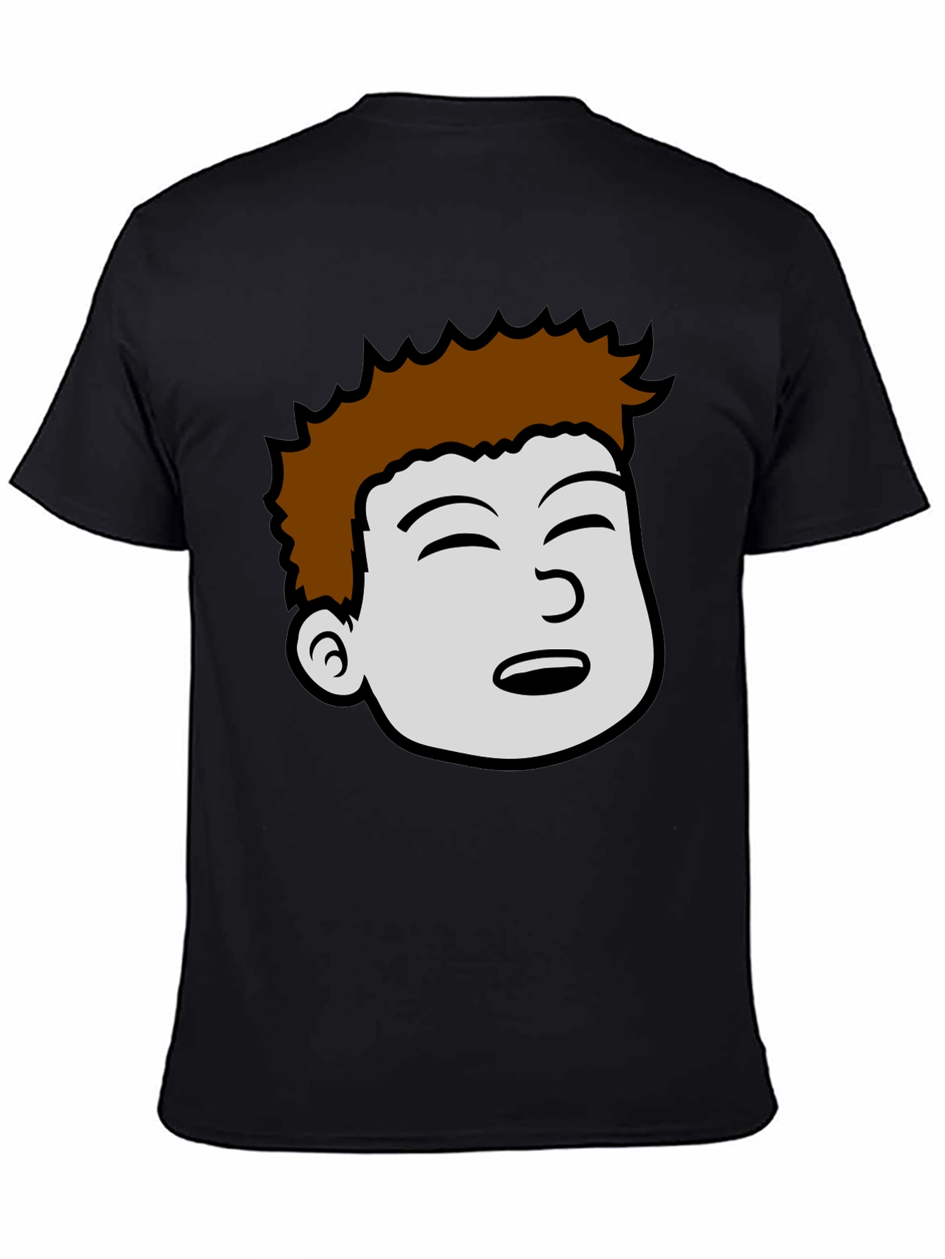 Cartoon Face Graphic Black T-Shirt