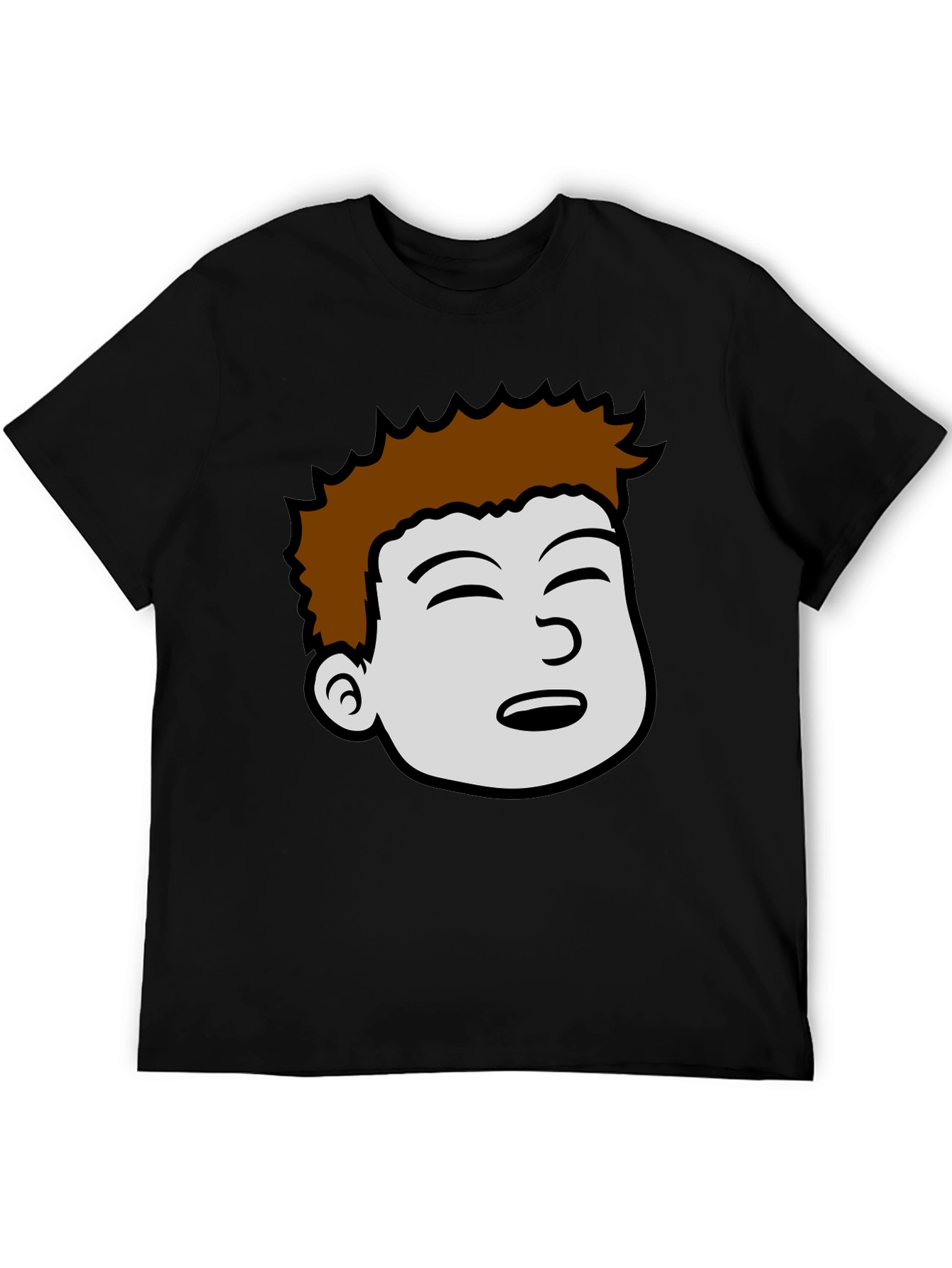 Cartoon Face Graphic Black T-Shirt