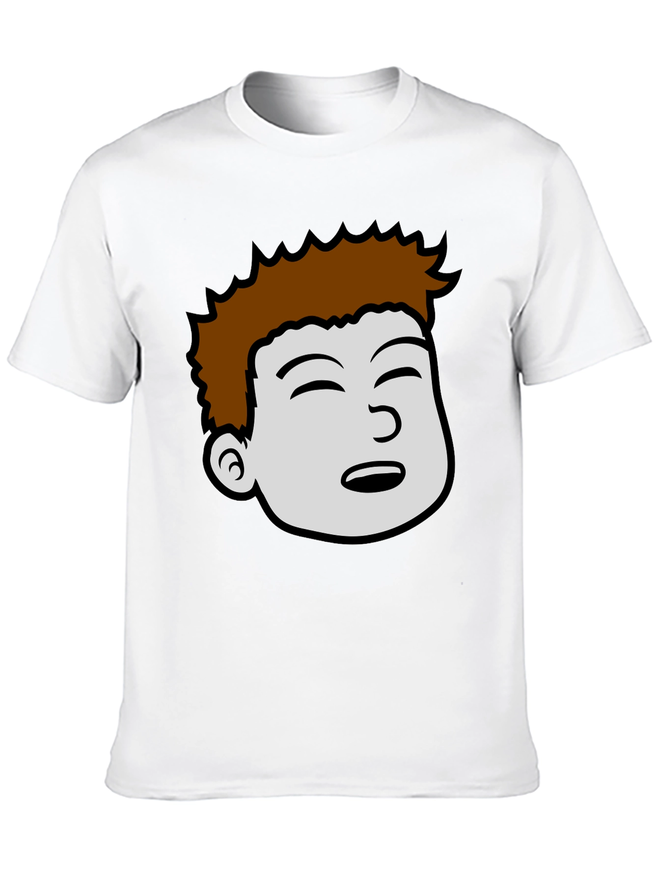 Cartoon Face Graphic Black T-Shirt