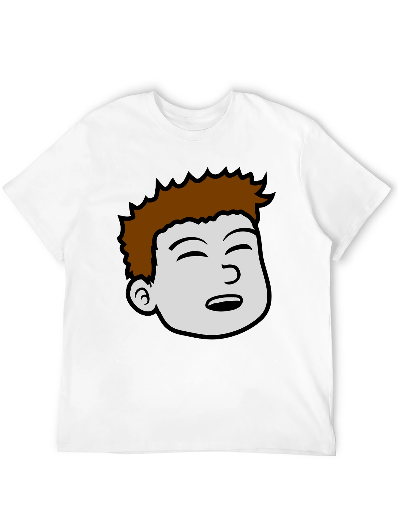 Cartoon Face Graphic Black T-Shirt