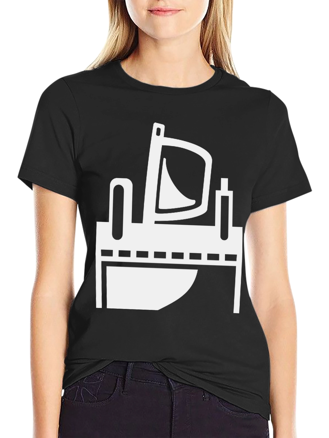Black T-Shirt with Abstract Design