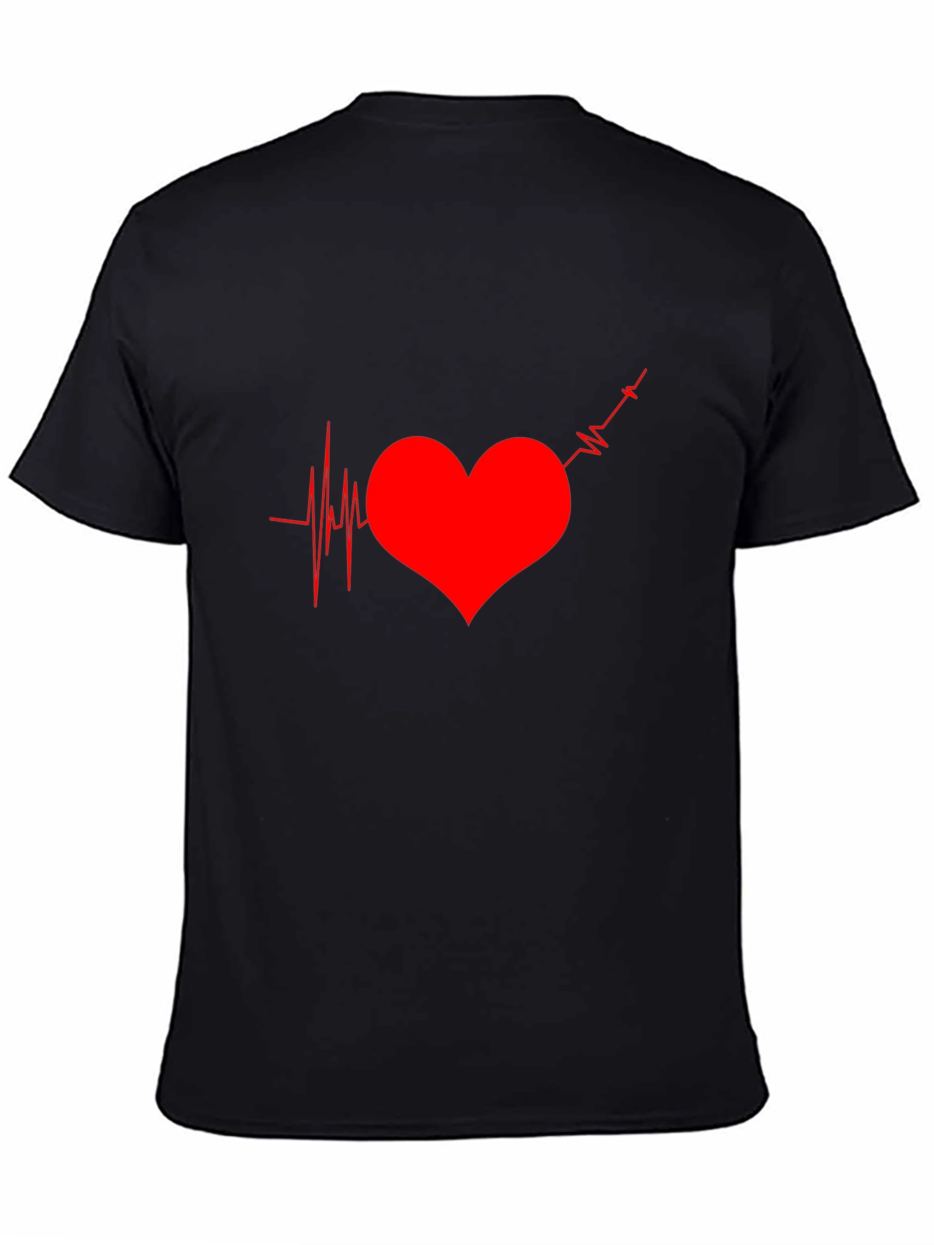 Heartbeat Graphic Tee - Black Casual T-Shirt