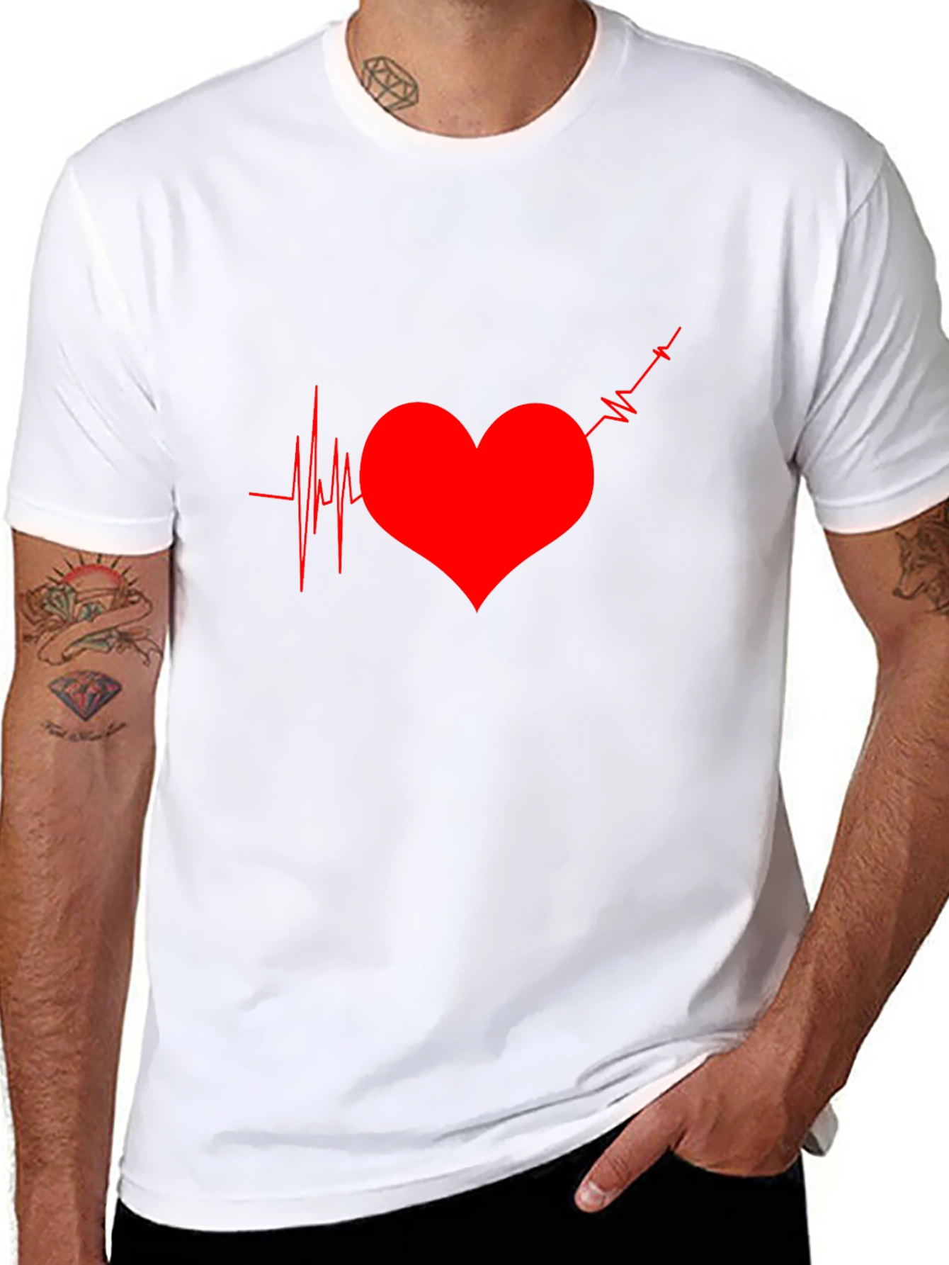 Heartbeat Graphic Tee - Black Casual T-Shirt