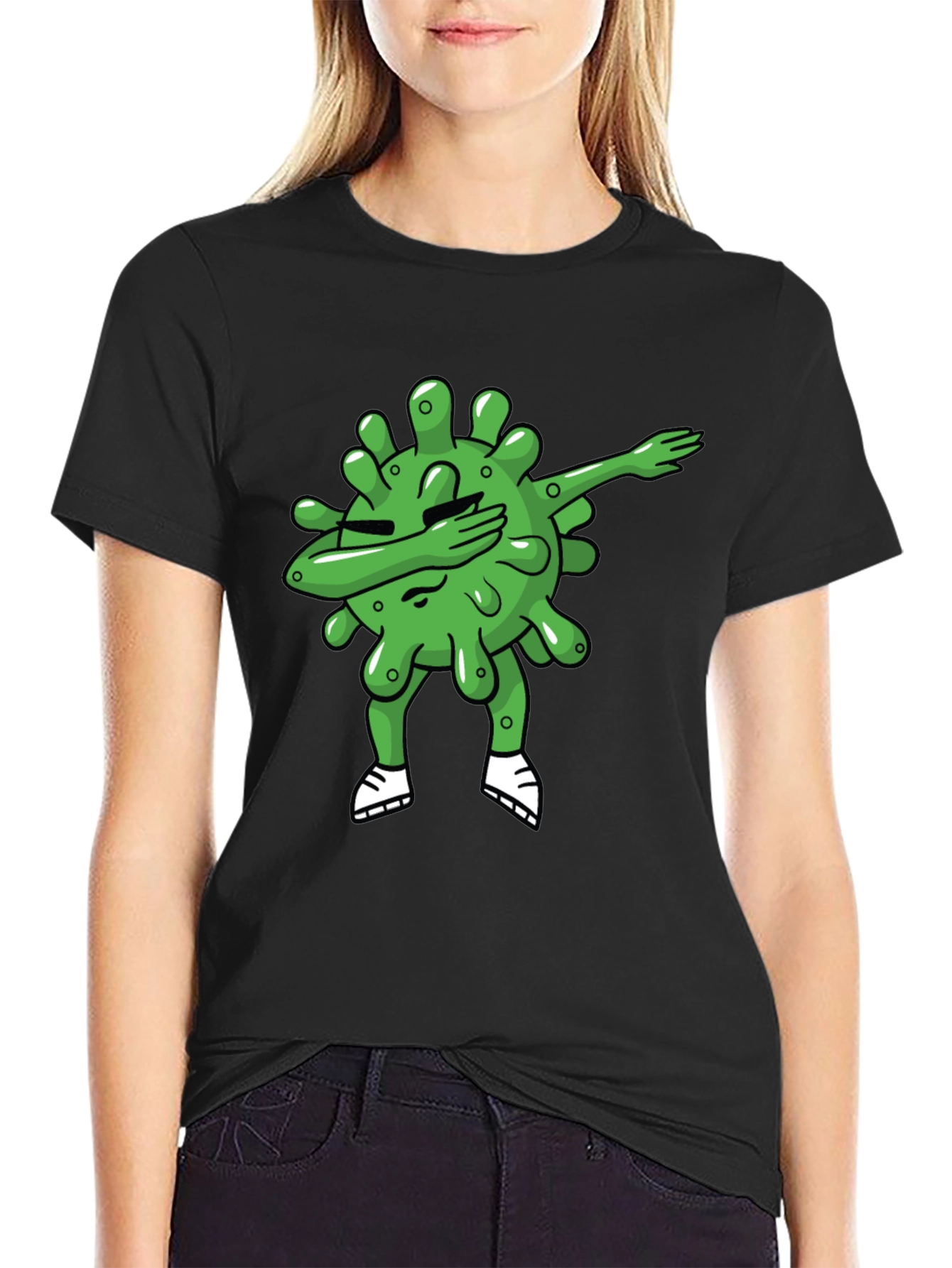 Dabbing Virus Graphic Tee - Black Novelty T-Shirt