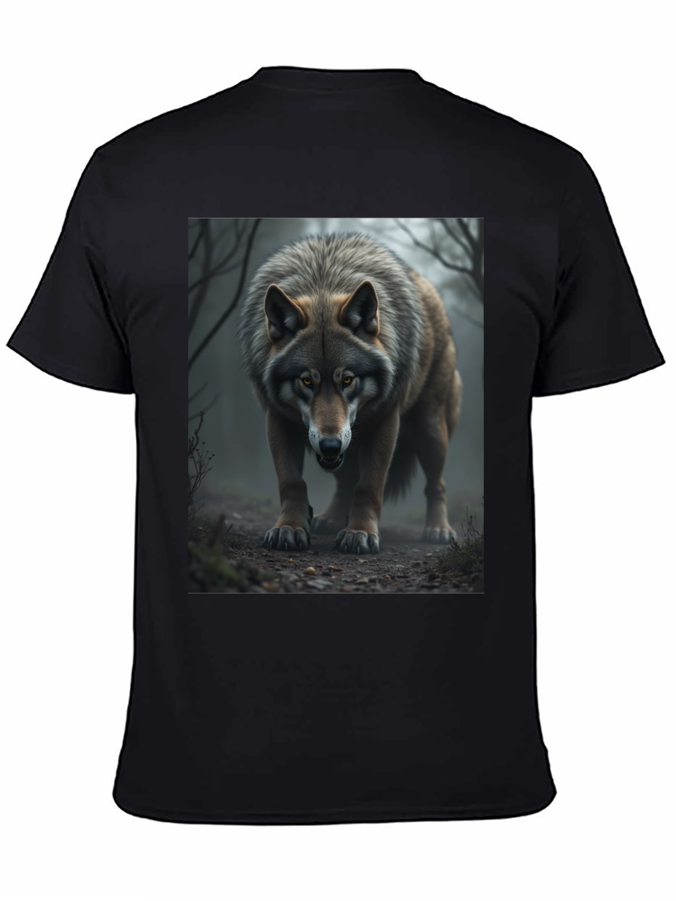 Wolf Graphic Tee - Black Cotton Blend