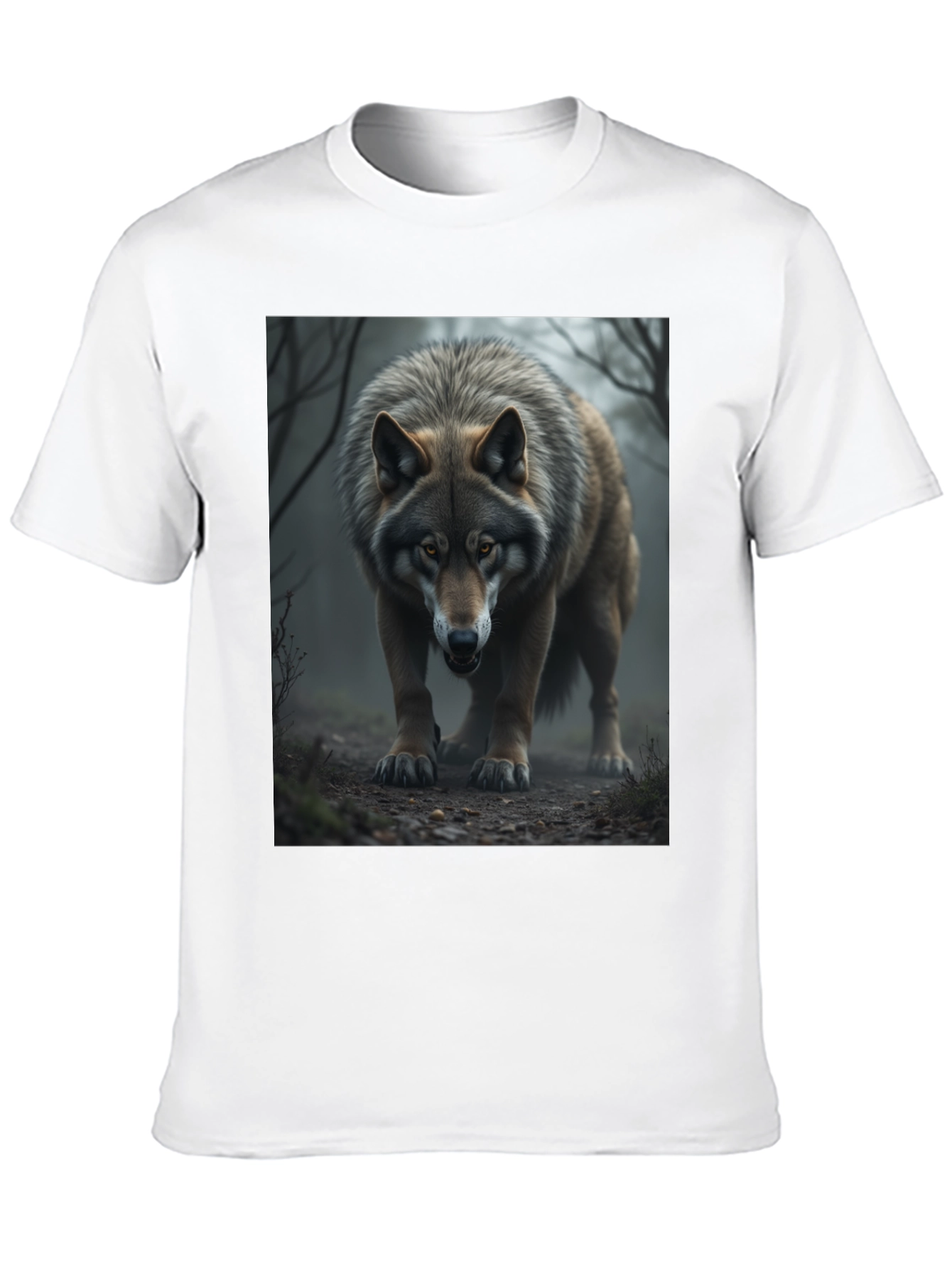 Wolf Graphic Tee - Black Cotton Blend
