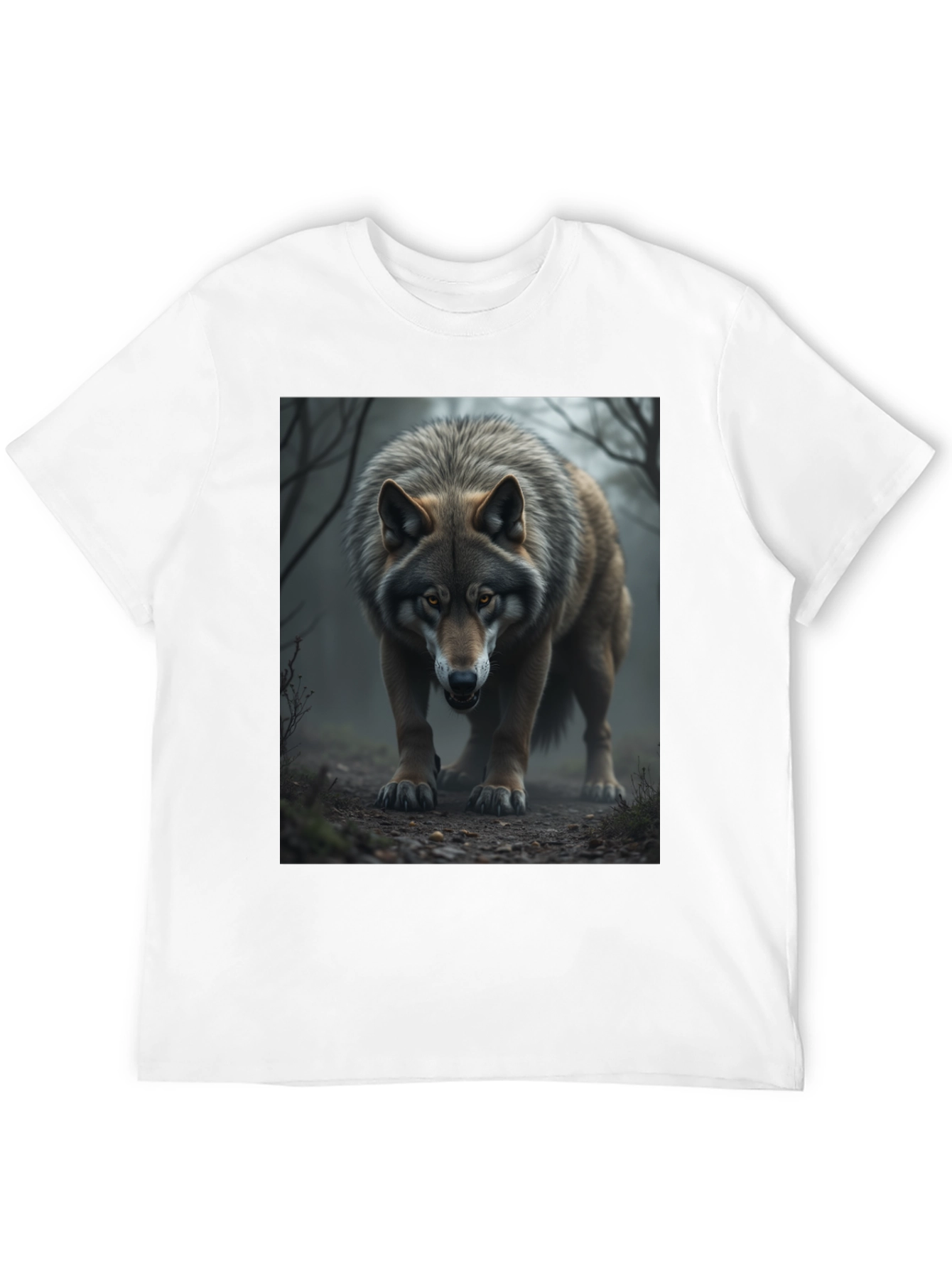 Wolf Graphic Tee - Black Cotton Blend
