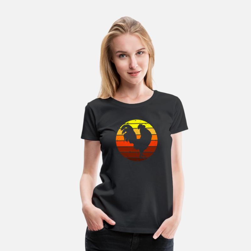 Chicken Rooster Sunset Silhouette Summer