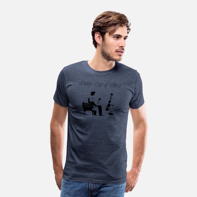 Christmas minimalist man with cup of cheer