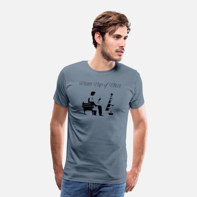 Christmas minimalist man with cup of cheer
