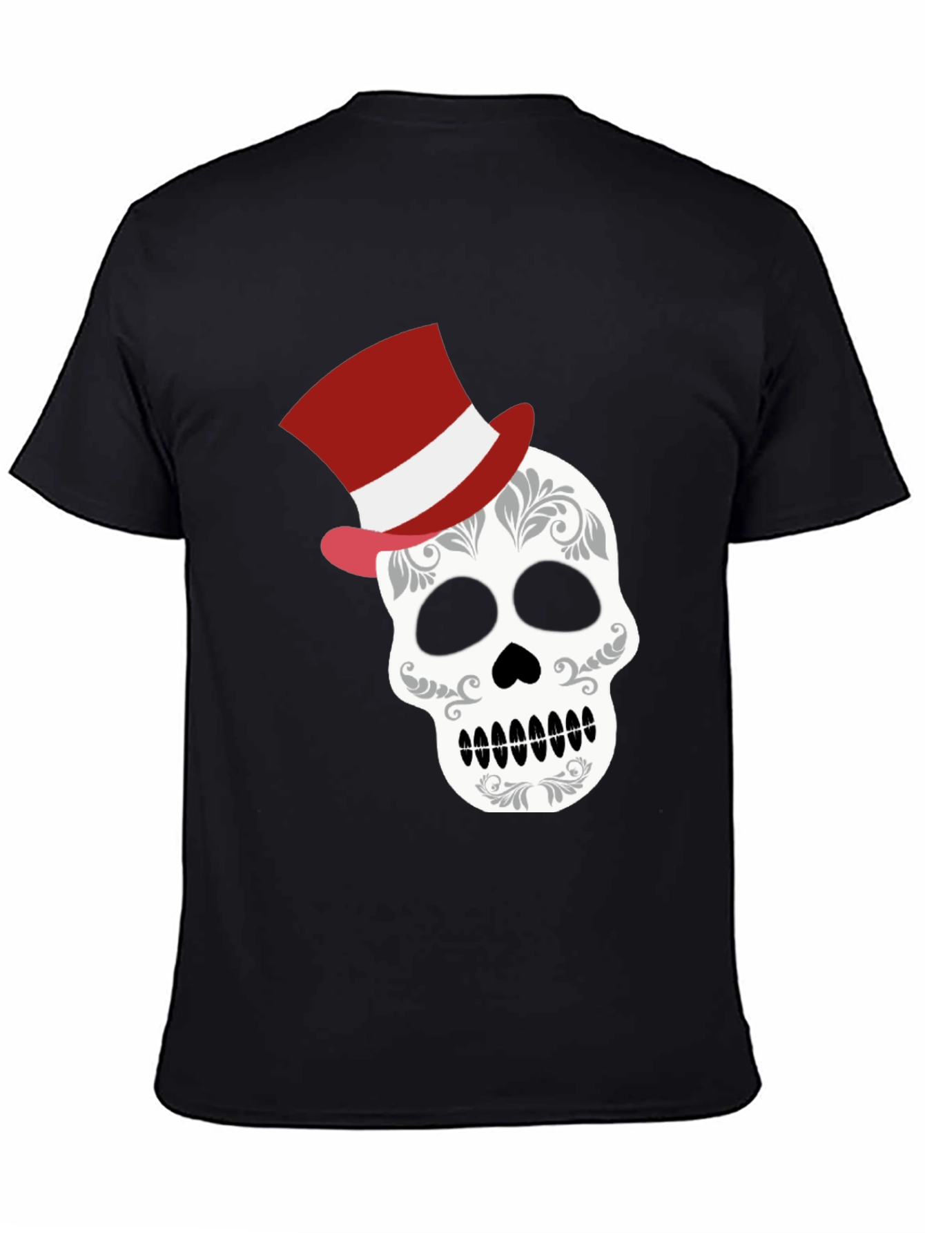 Skull Top Hat Graphic Tee - Unique Fashion
