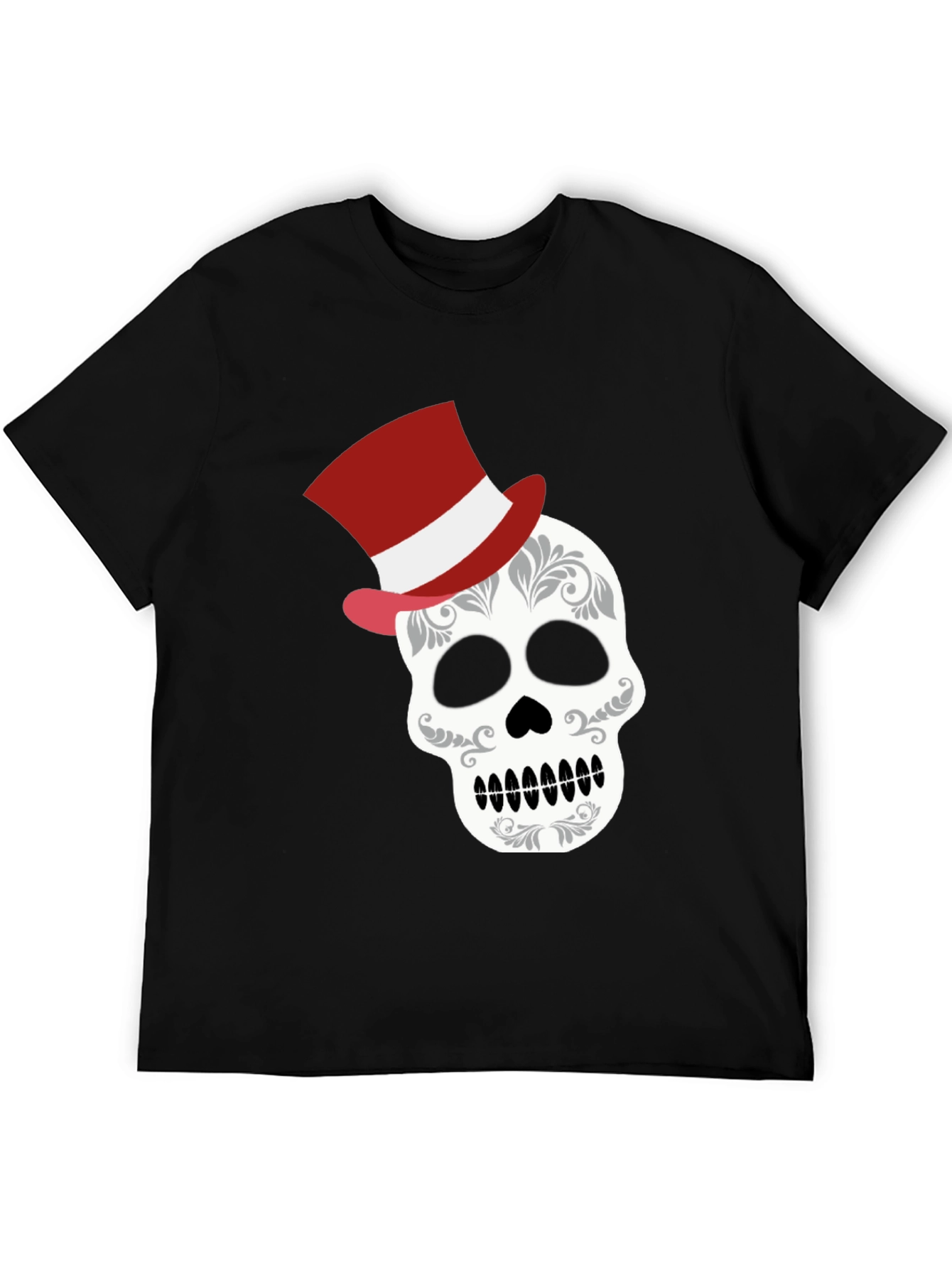Skull Top Hat Graphic Tee - Unique Fashion