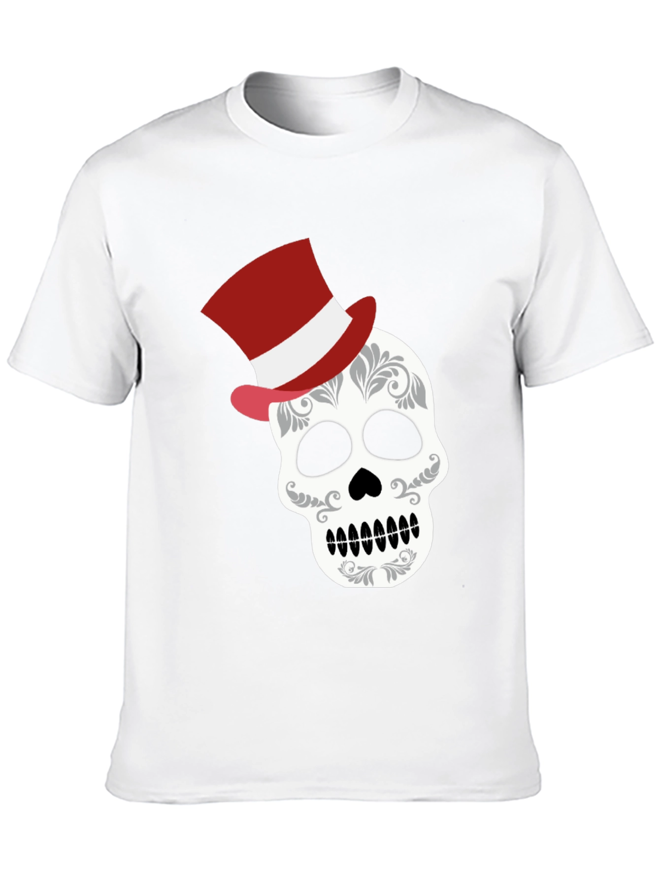 Skull Top Hat Graphic Tee - Unique Fashion