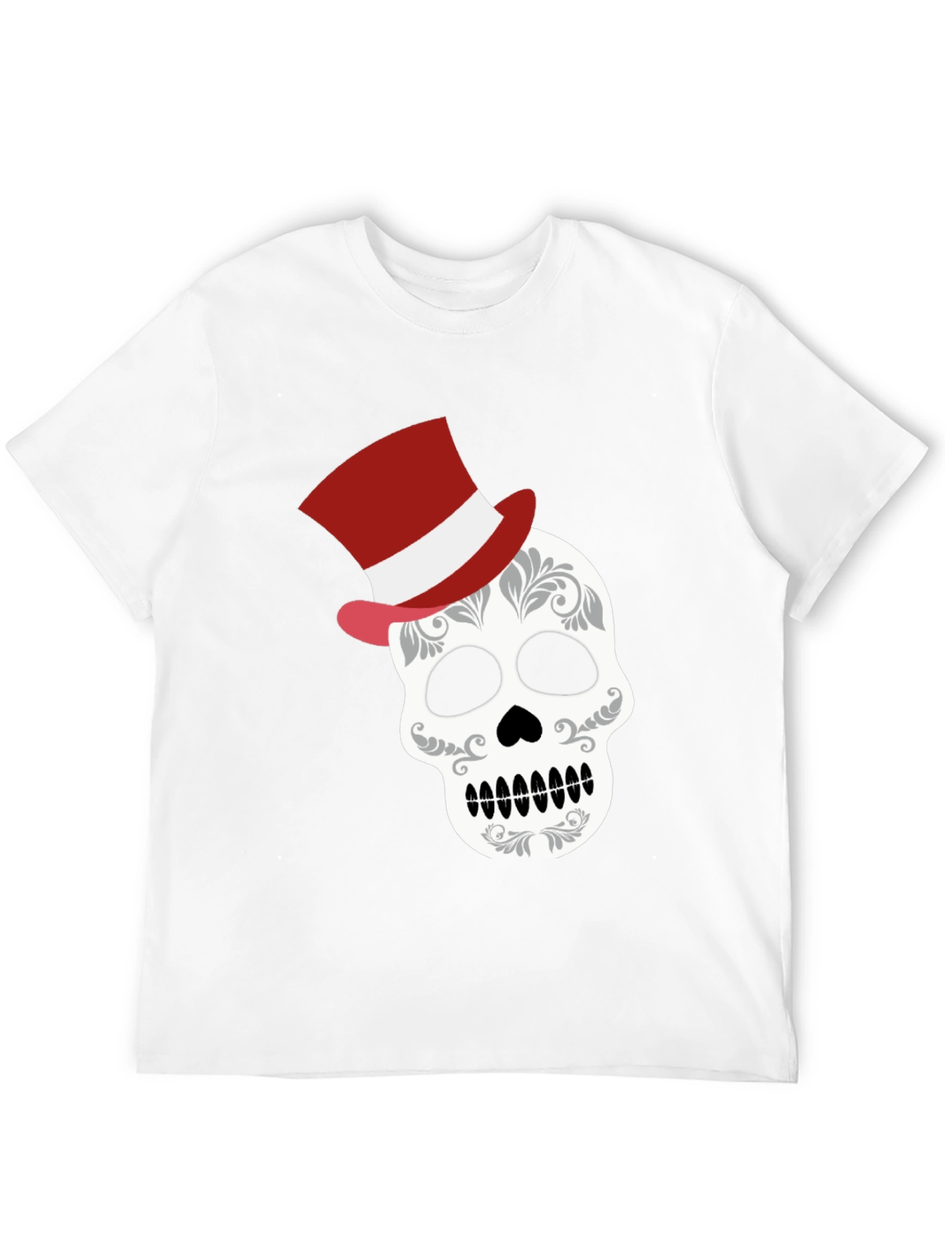 Skull Top Hat Graphic Tee - Unique Fashion