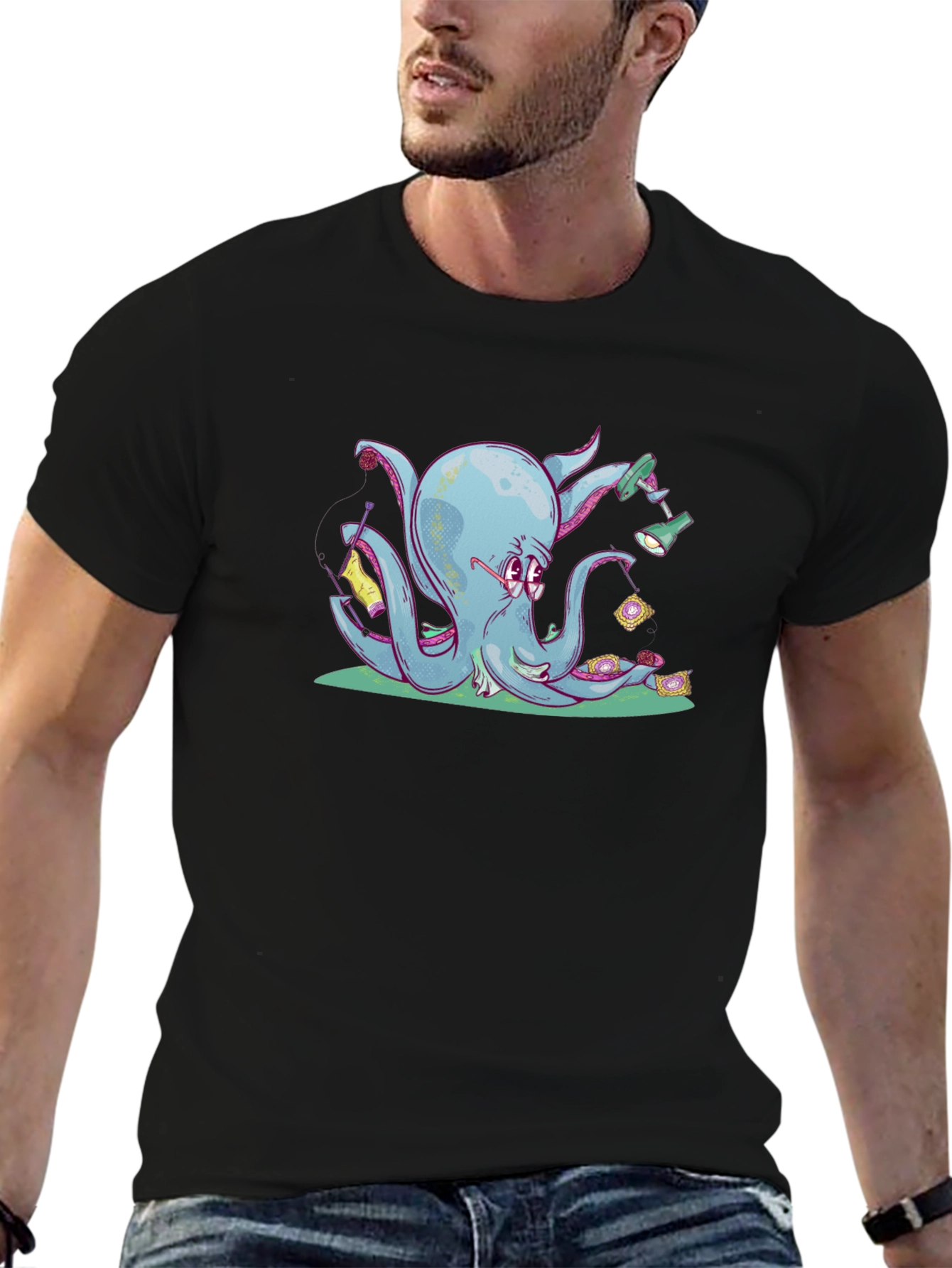 Knitting Octopus Graphic Tee