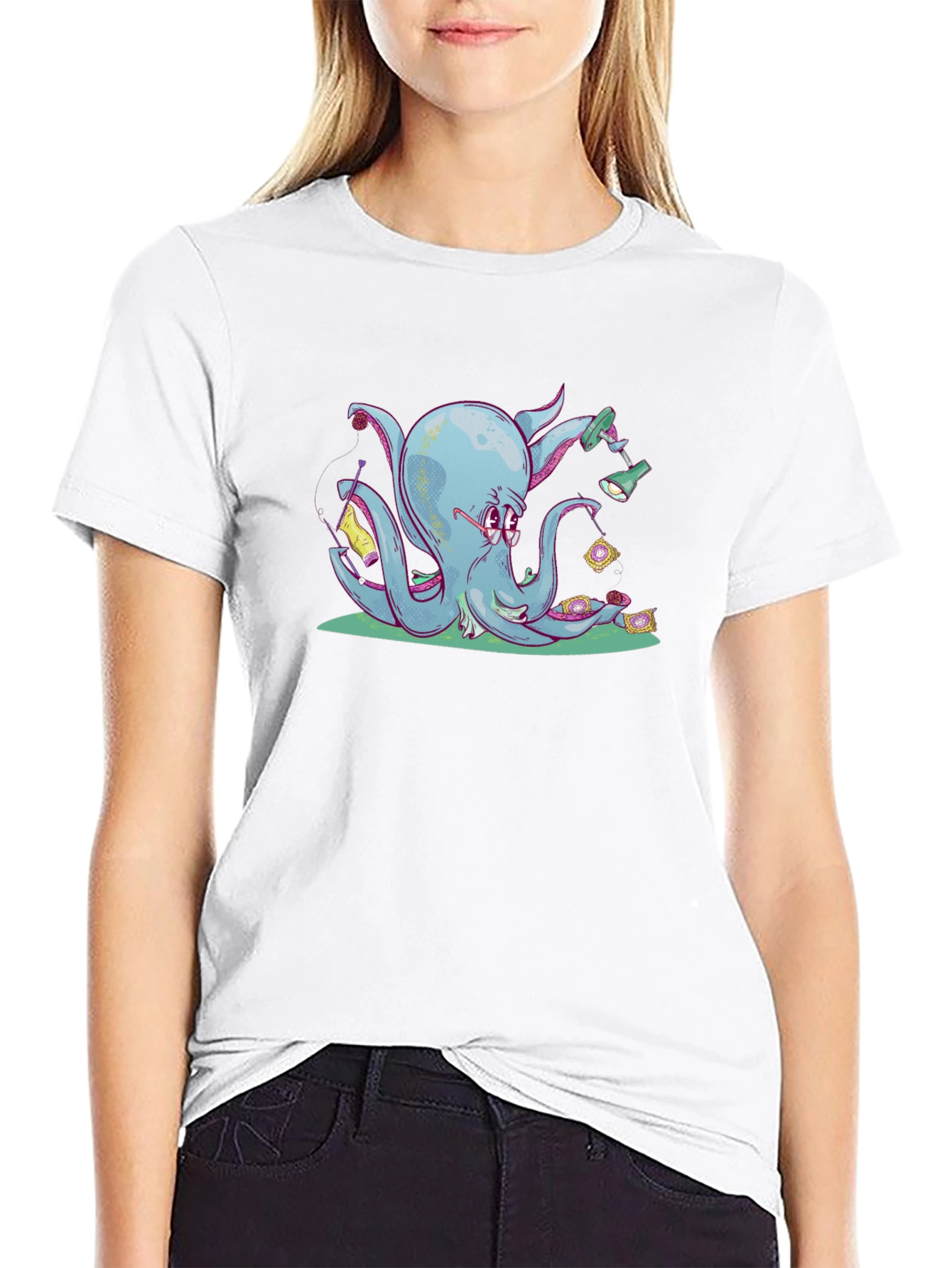 Knitting Octopus Graphic Tee