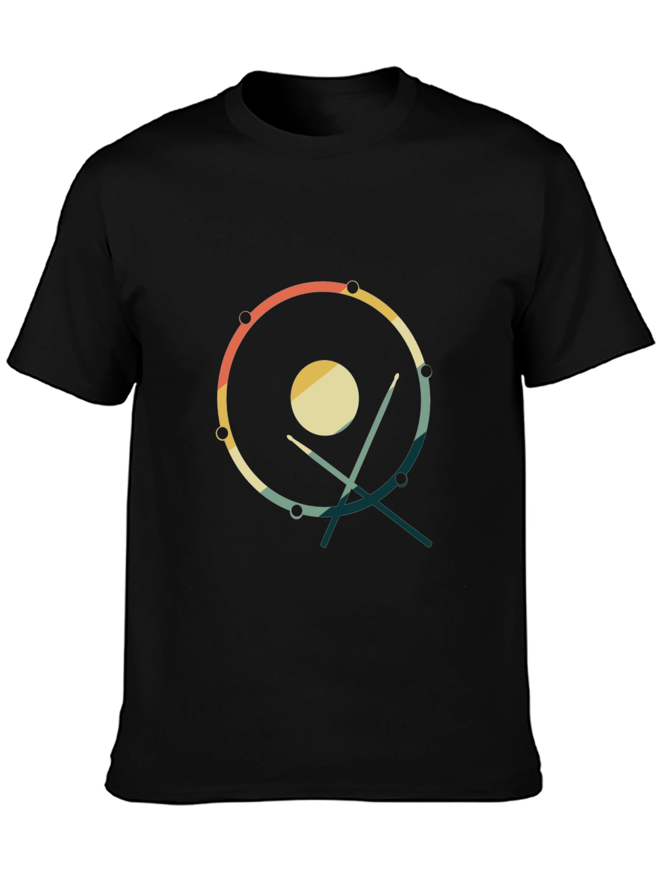 Retro Drum Kit Graphic Tee - Musician Style