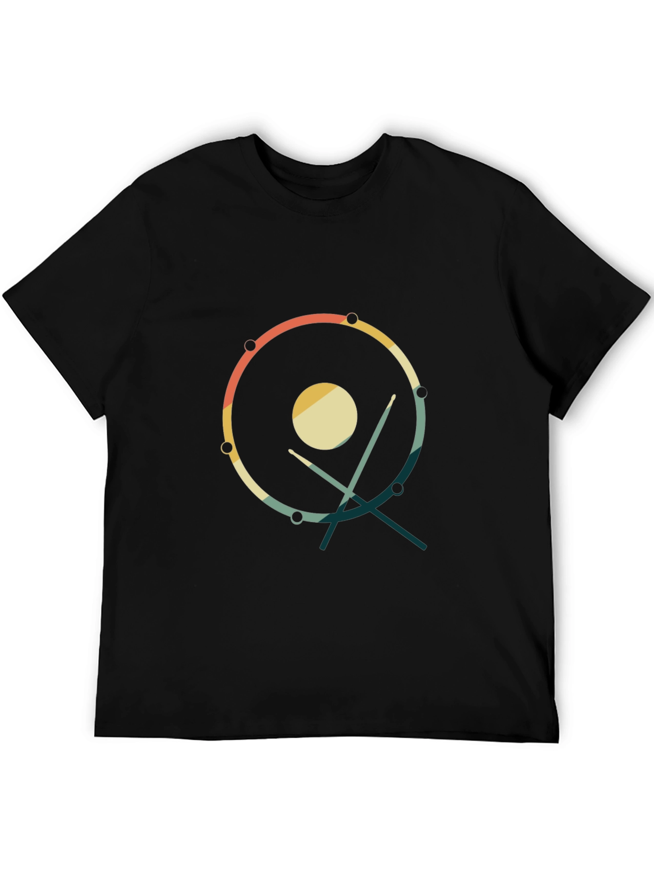 Retro Drum Kit Graphic Tee - Musician Style