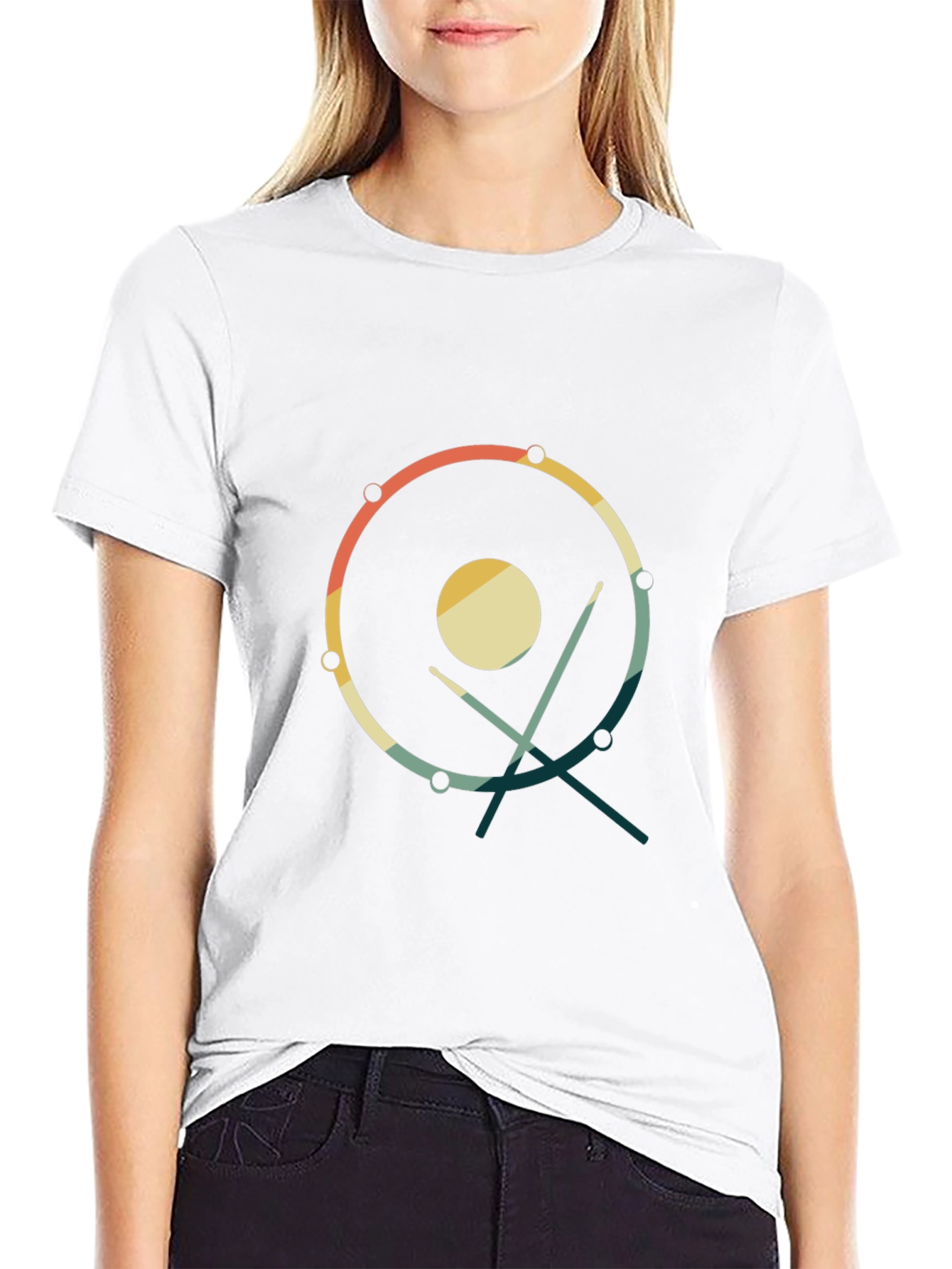 Retro Drum Kit Graphic Tee - Musician Style