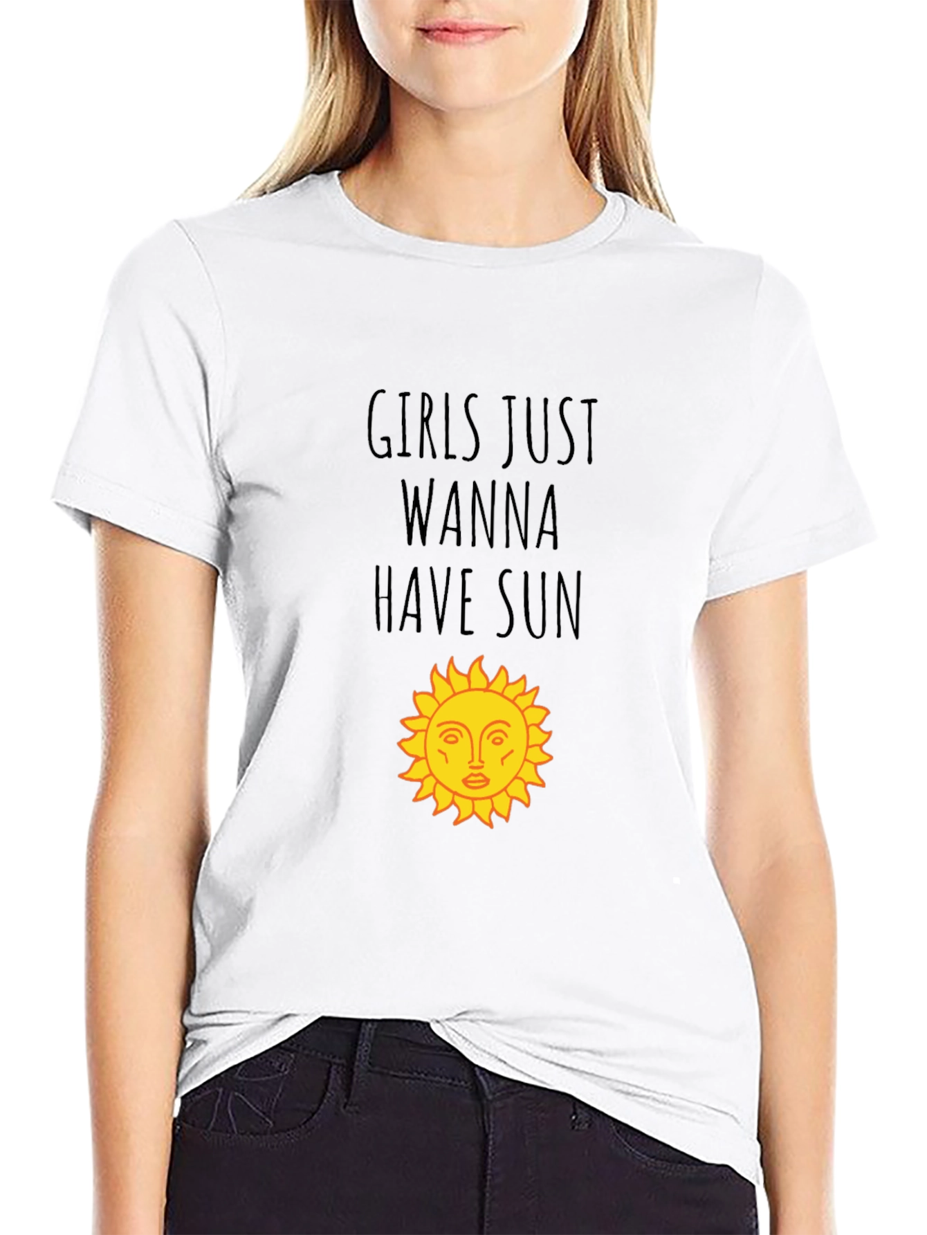 Girls Just Wanna Have Sun Black T-Shirt