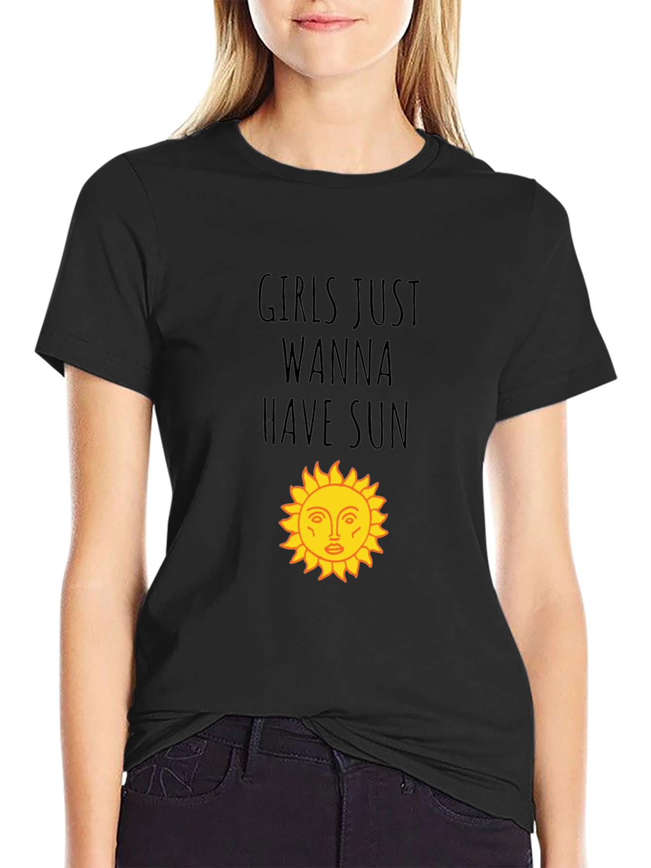 Girls Just Wanna Have Sun Black T-Shirt