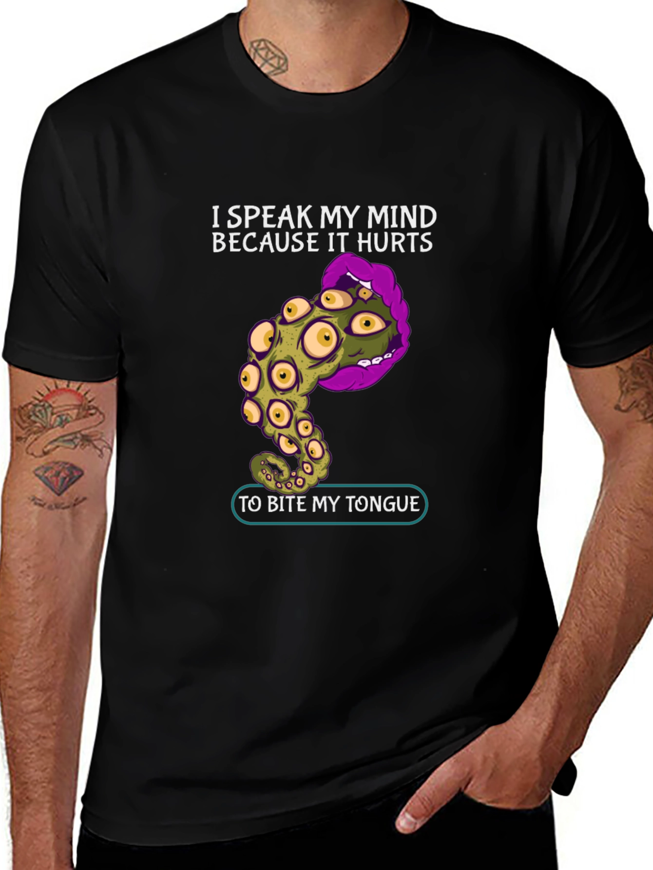 Speak My Mind Graphic Tee - Unique Tentacle Tongue