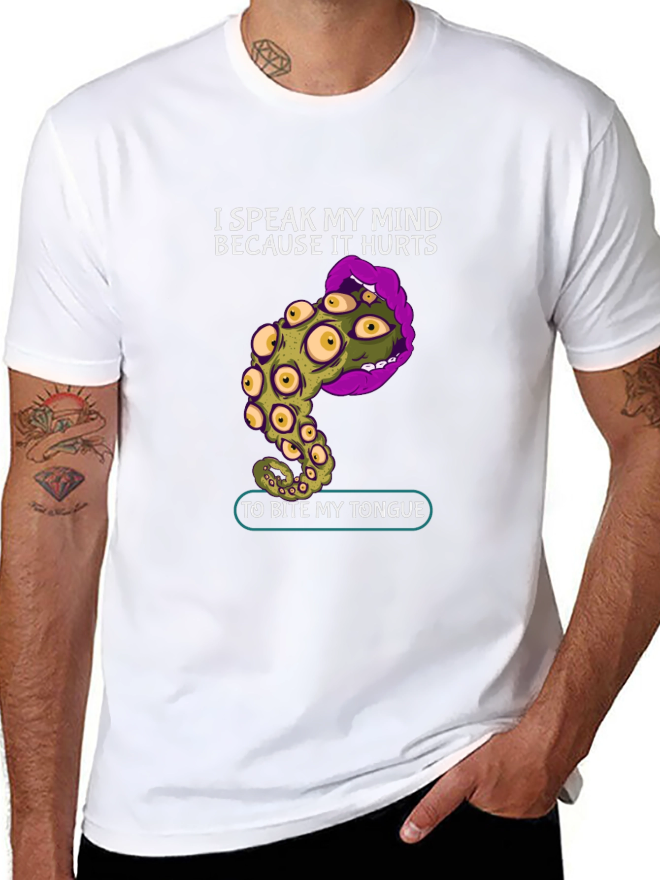 Speak My Mind Graphic Tee - Unique Tentacle Tongue