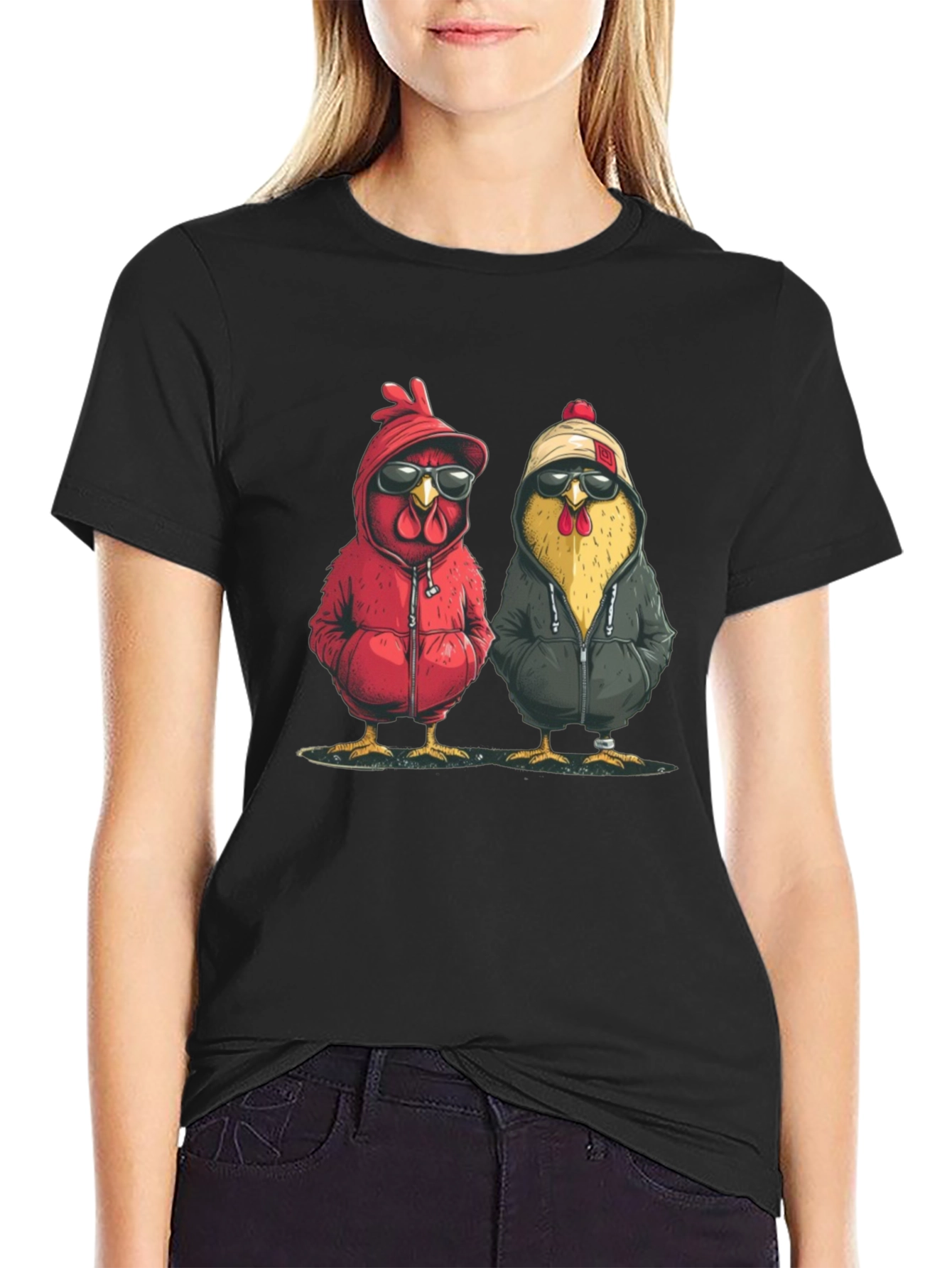 Cool Chicken Duo Black T-Shirt
