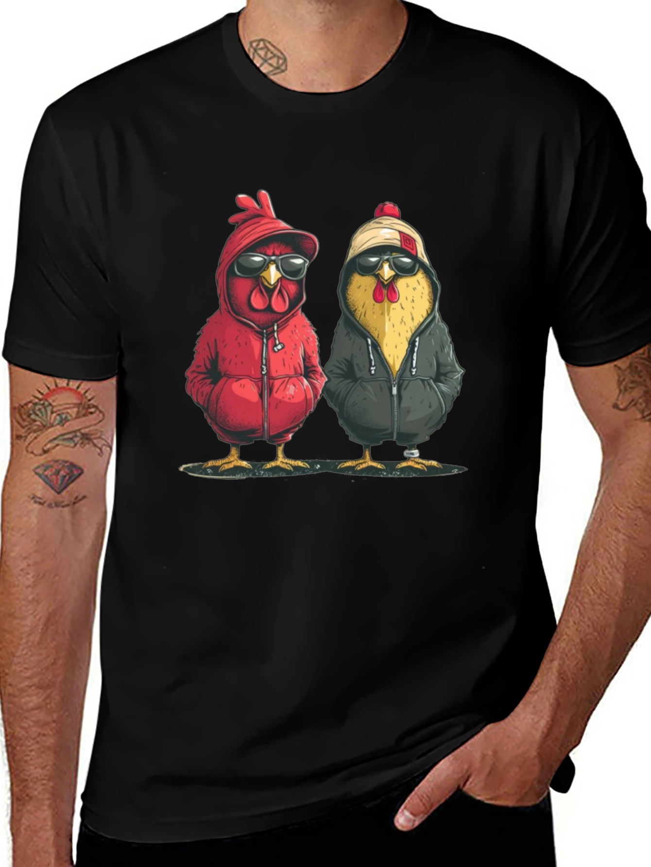 Cool Chicken Duo Black T-Shirt