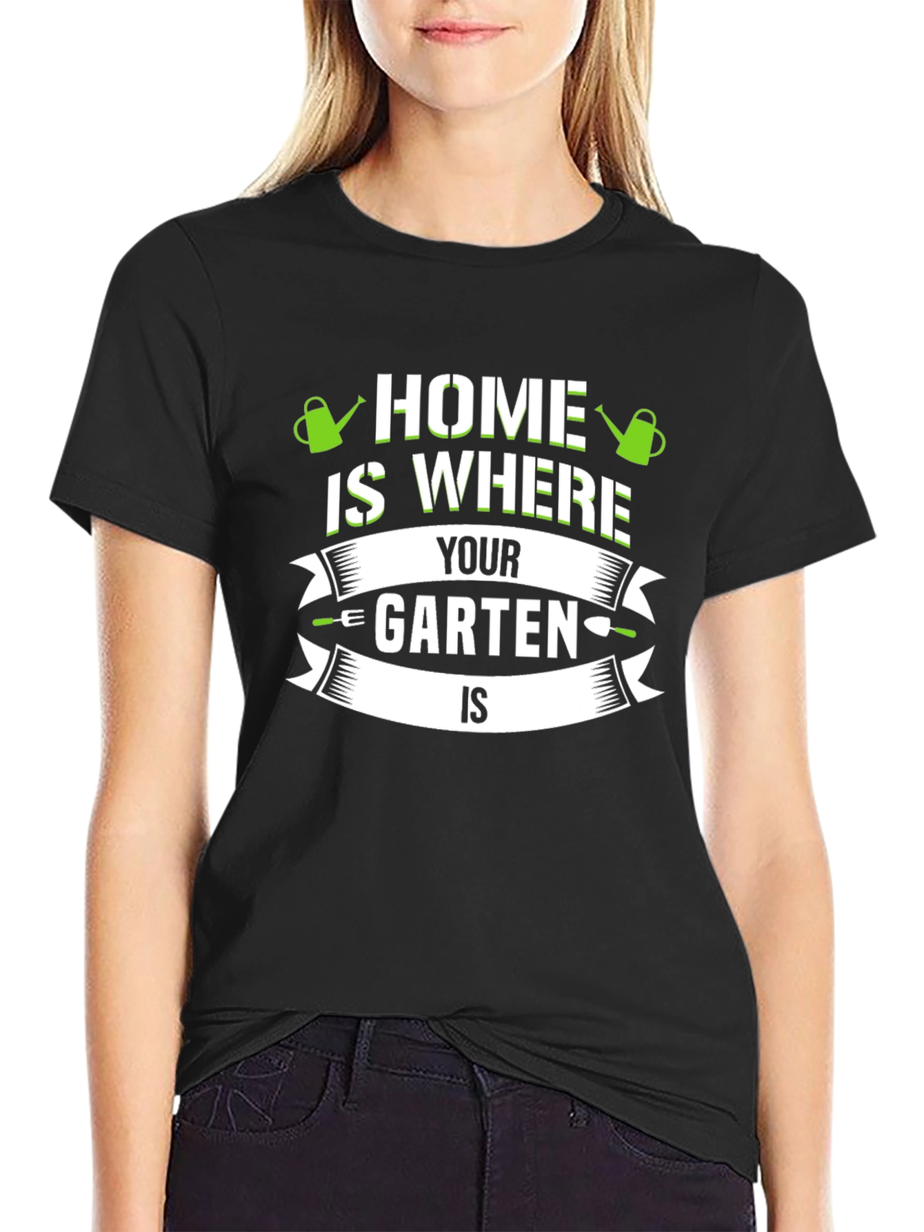 Home is Where Your Garten Is Black T-Shirt