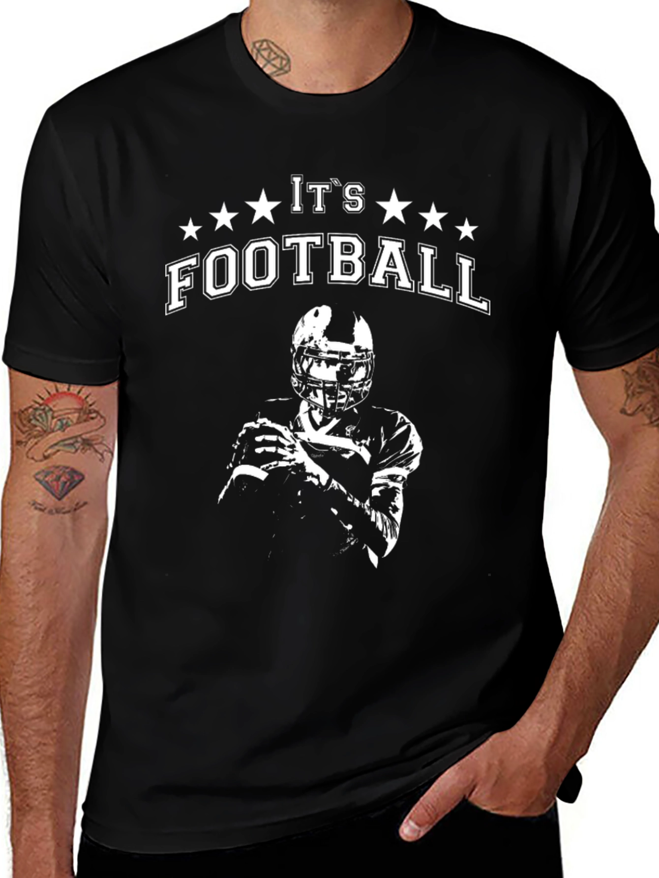 Its Football Graphic T-Shirt - Black