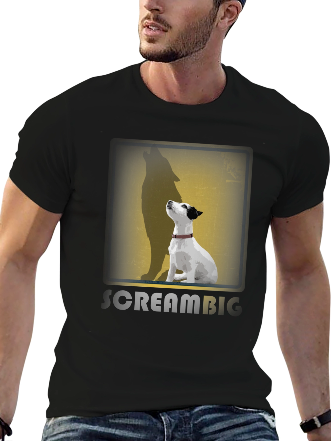 Dog Howling Wolf Shadow T-Shirt