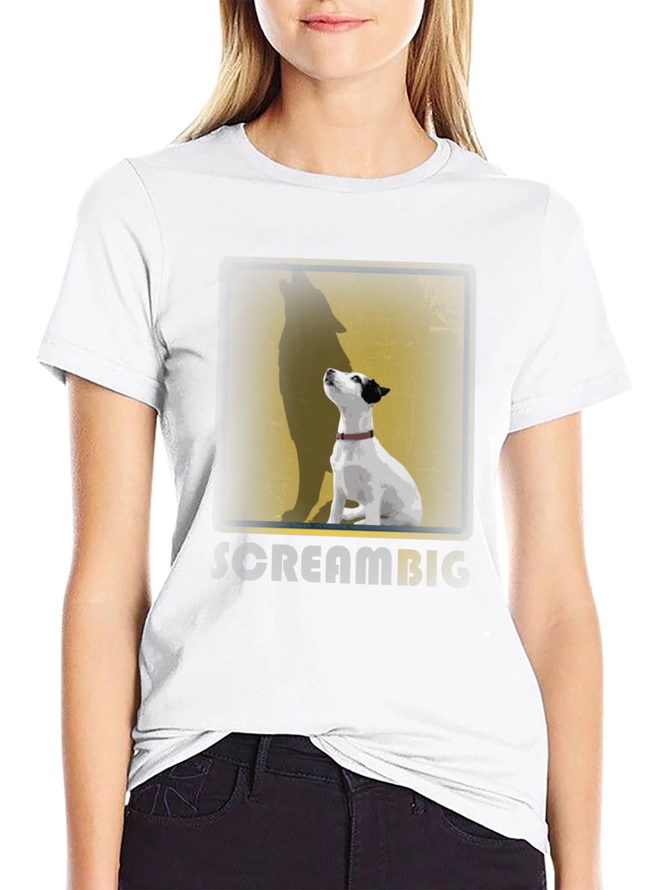 Dog Howling Wolf Shadow T-Shirt