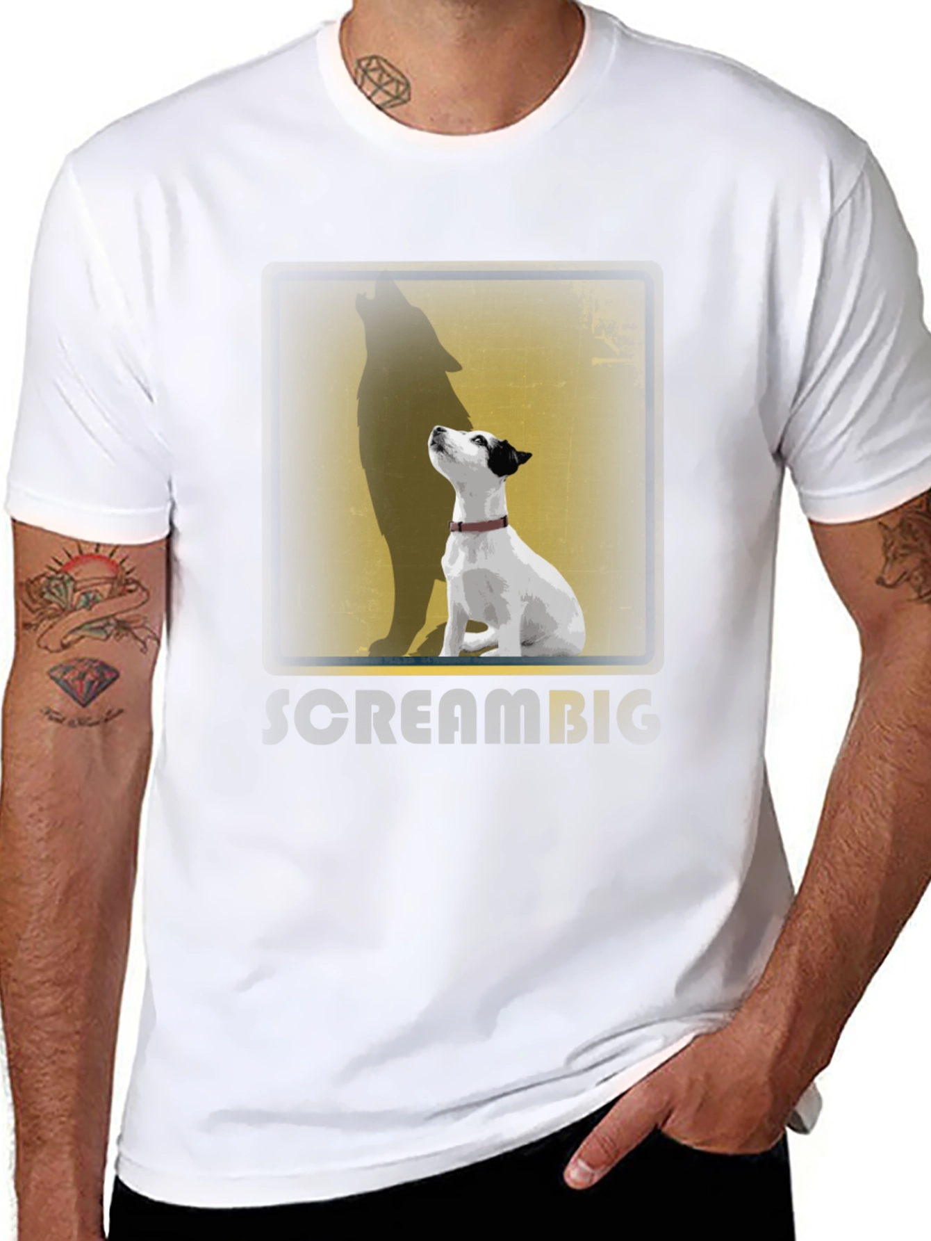 Dog Howling Wolf Shadow T-Shirt