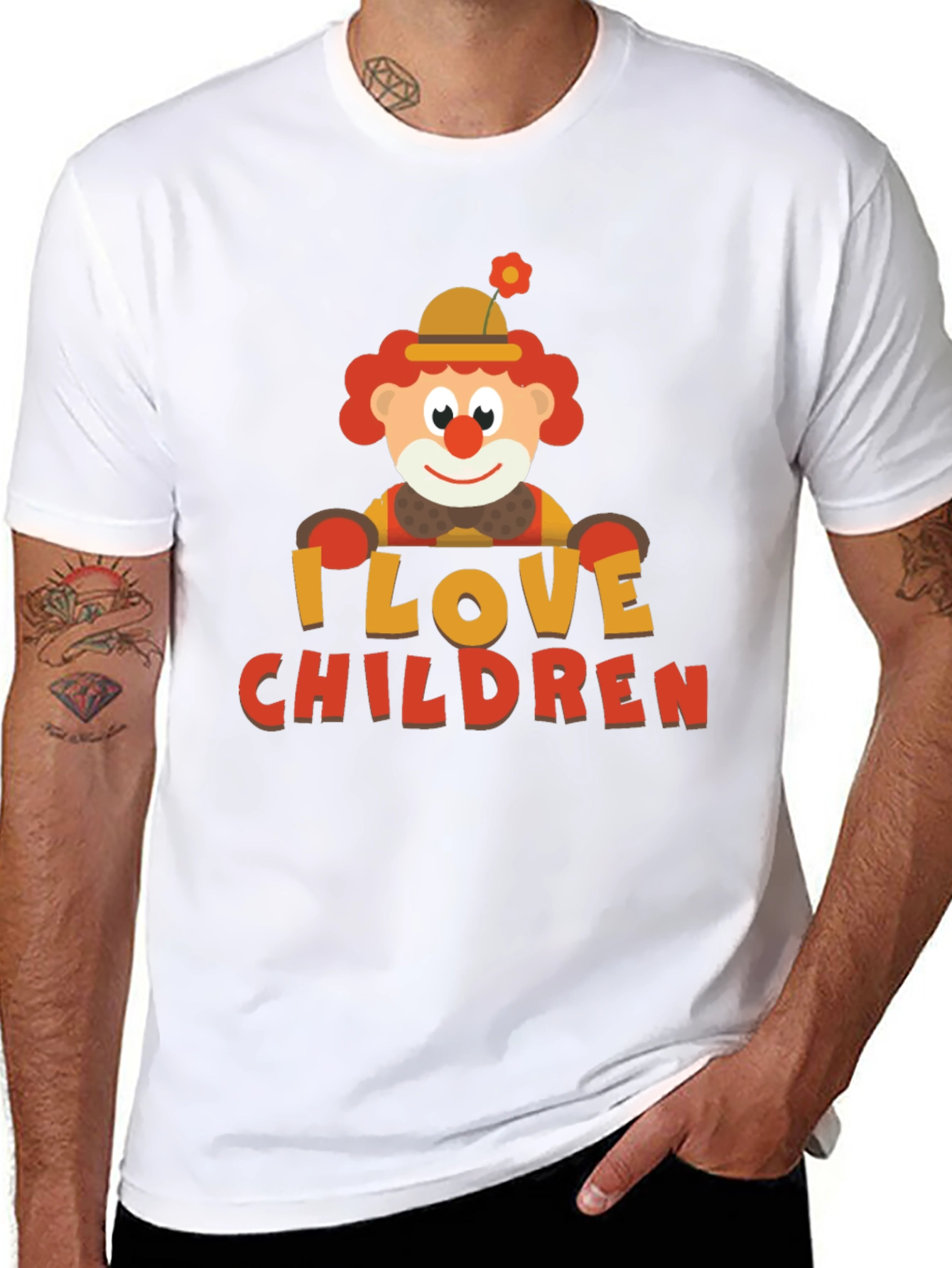 I Love Children Clown Graphic Tee - Black