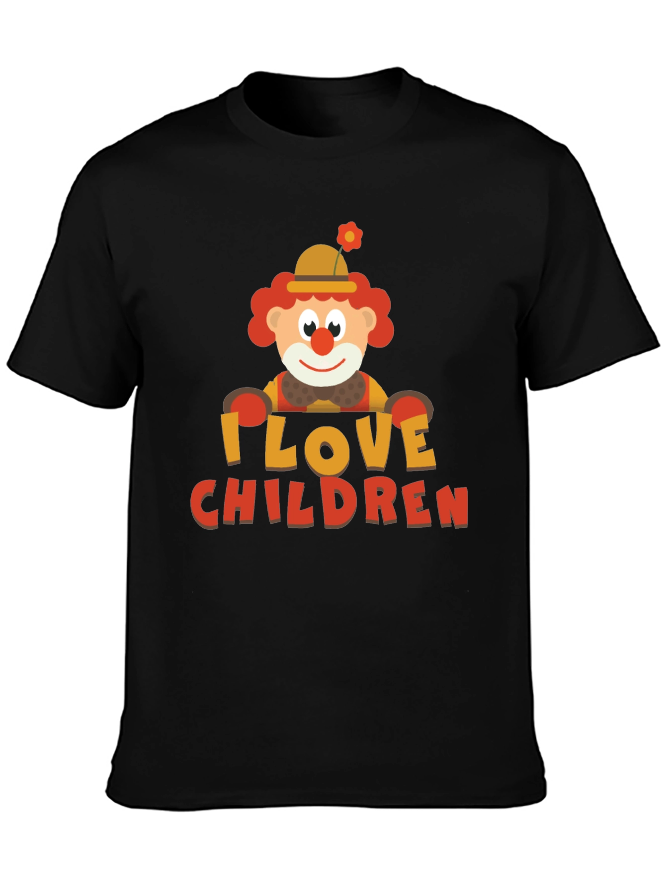 I Love Children Clown Graphic Tee - Black