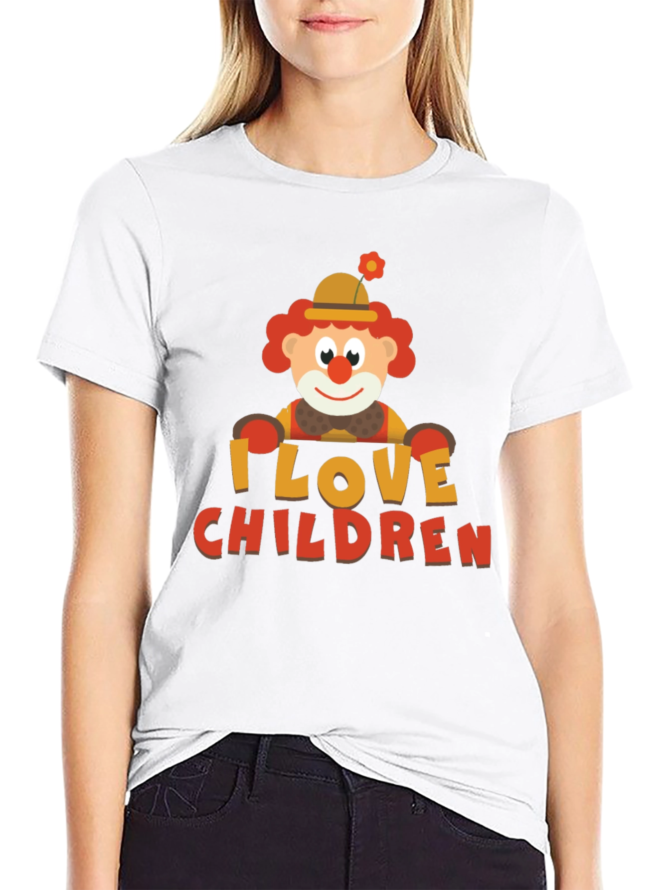 I Love Children Clown Graphic Tee - Black