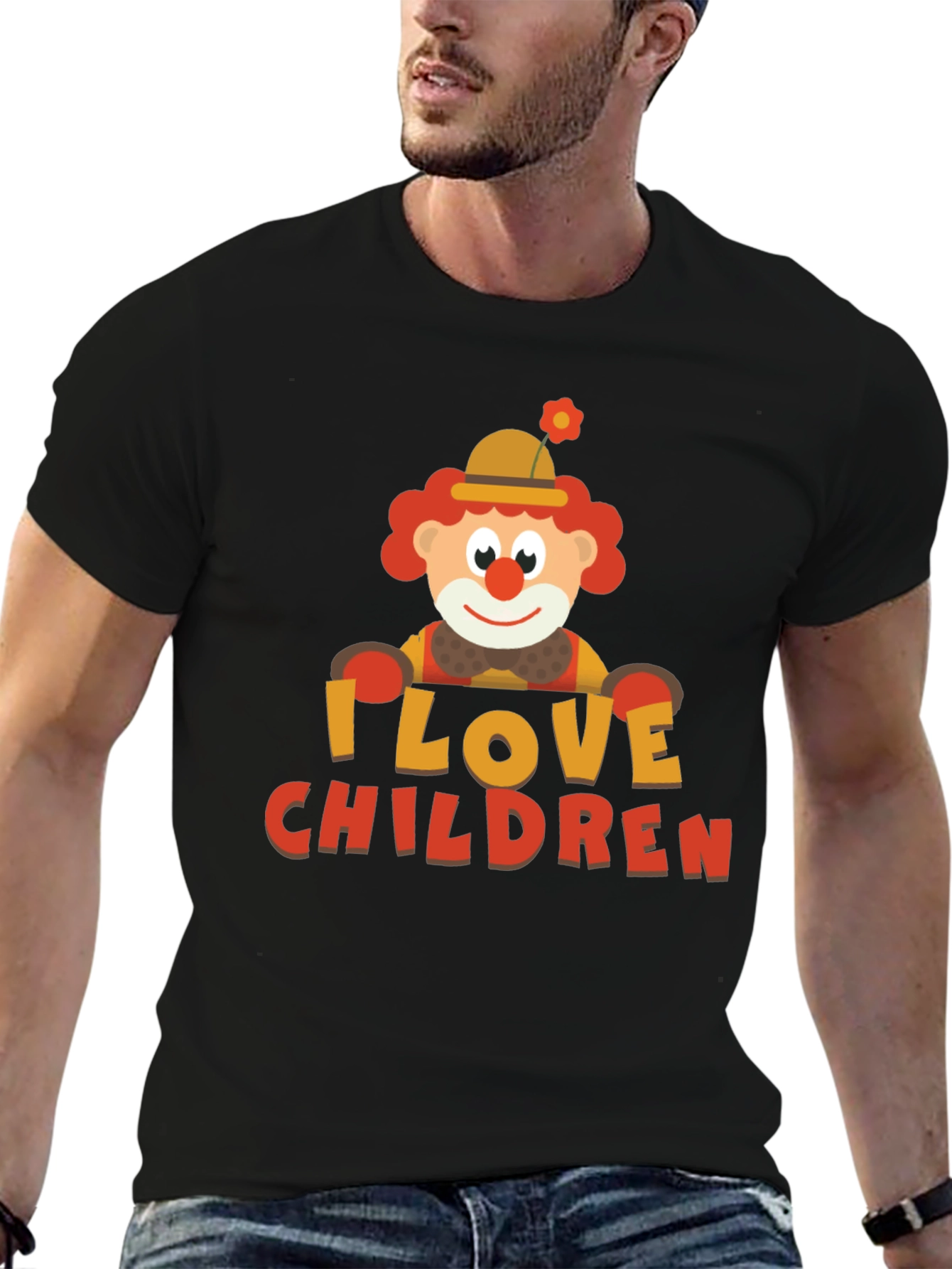 I Love Children Clown Graphic Tee - Black
